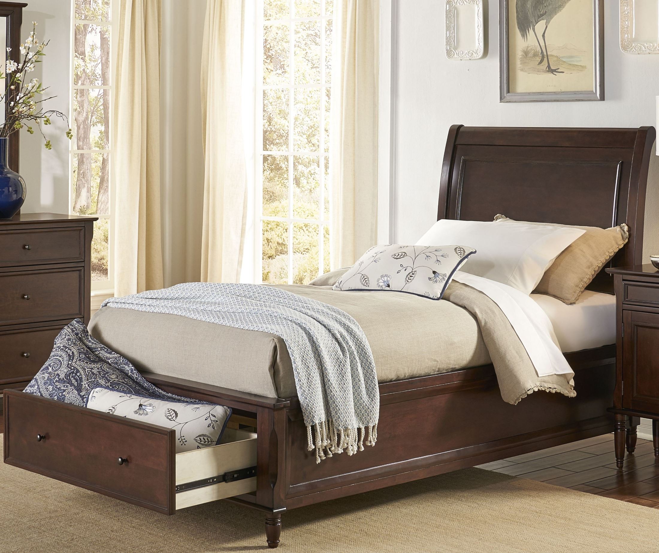 Avignon Birch Cherry Twin Storage Bed from Jofran ...