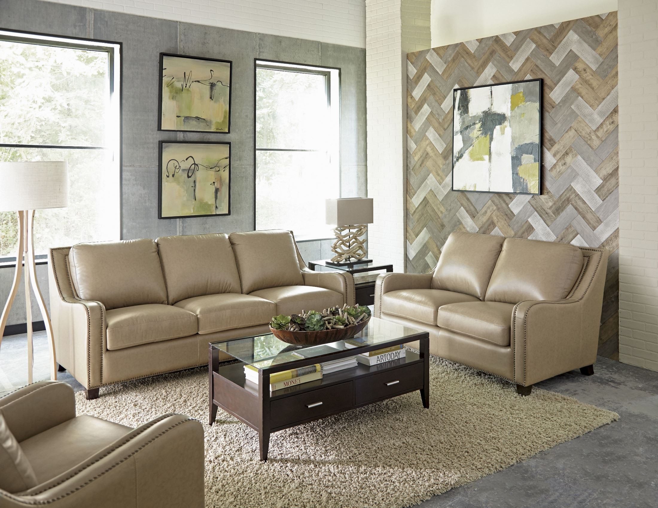 Denver Buckskin Leather Living Room Set from Lazzaro Coleman Furniture