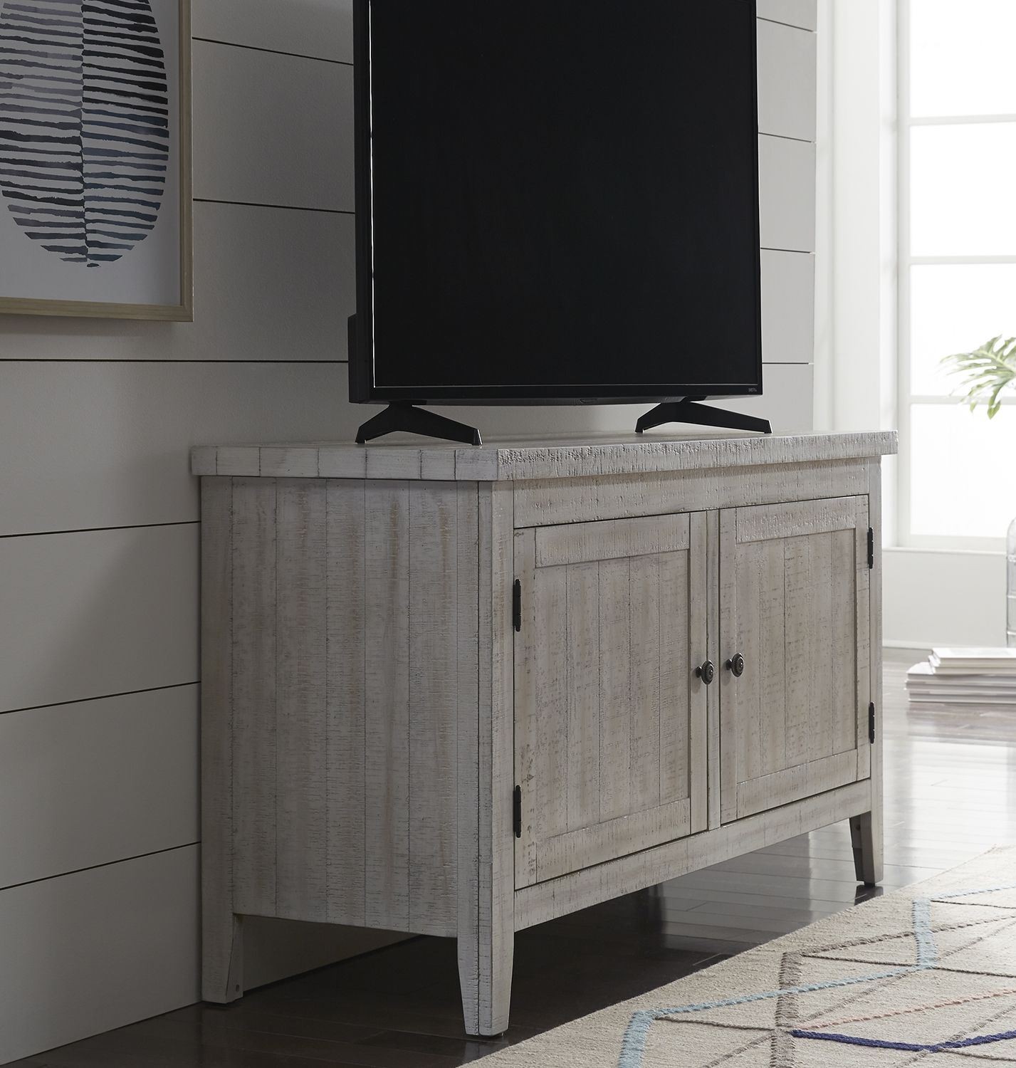 Boho Loft Weathered White 48" TV Console from Liberty Coleman Furniture