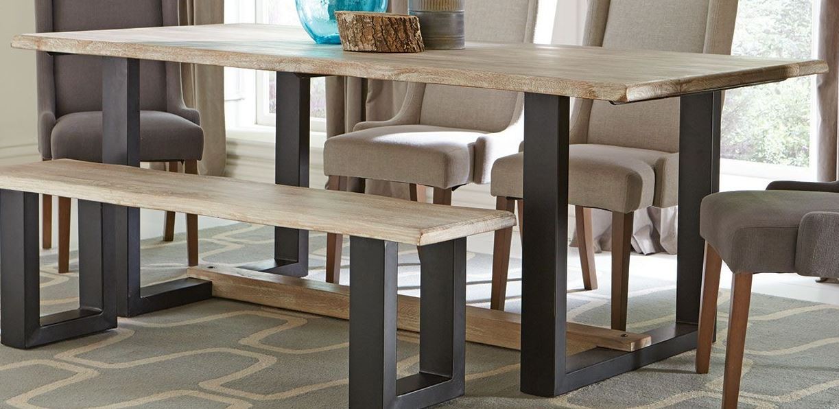 Levine Weathered Grey Dining Table from Coaster Coleman Furniture
