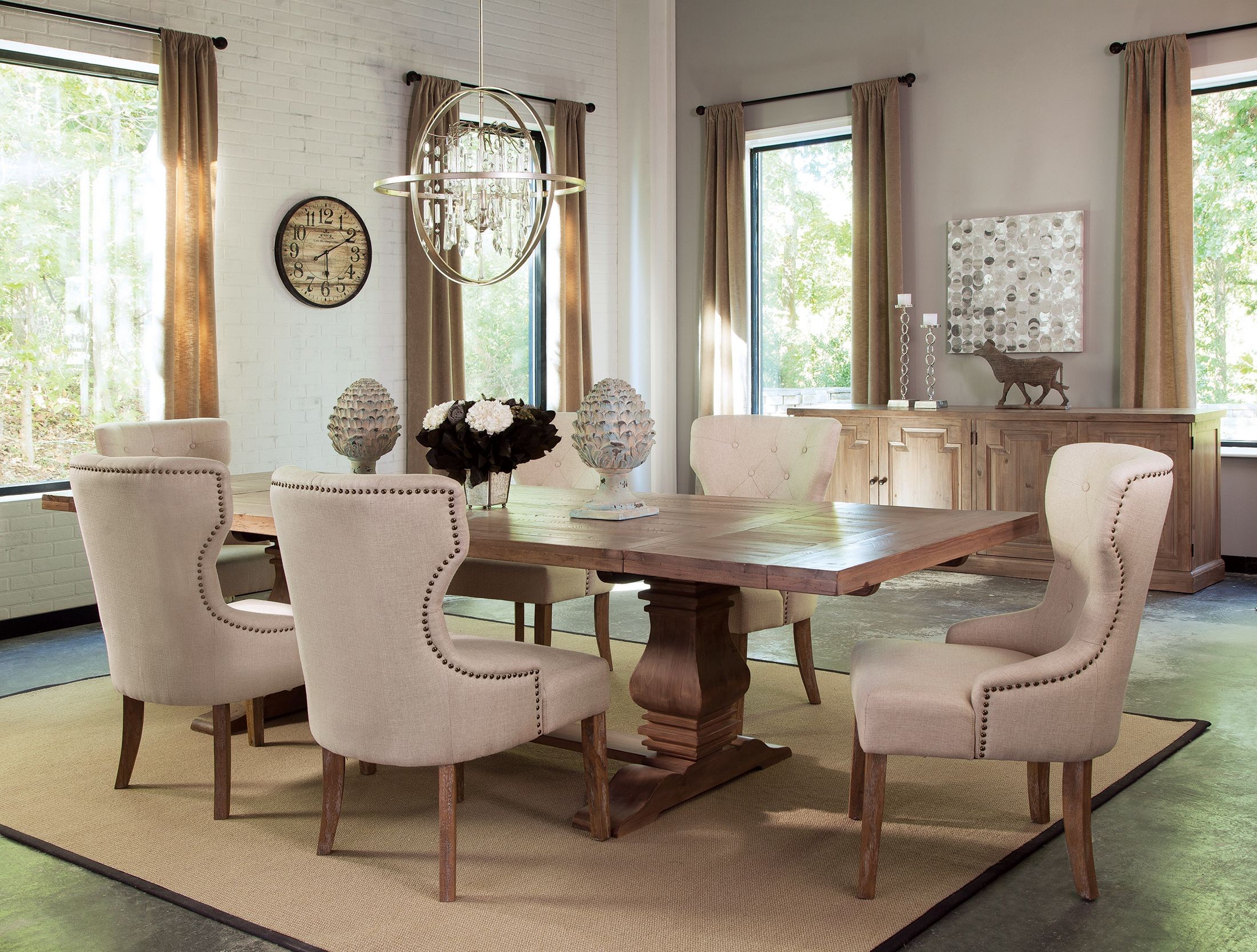 Florence Warm Natural Extendable Rectangular Dining Room Set by Donny