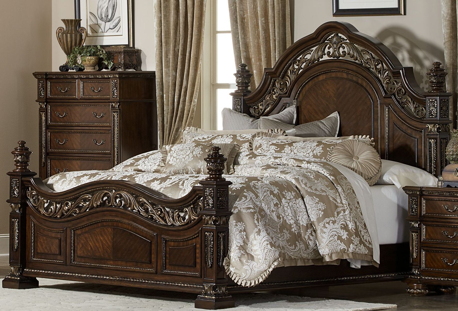 Catalonia Cherry Queen Panel Bed from Homelegance Coleman Furniture