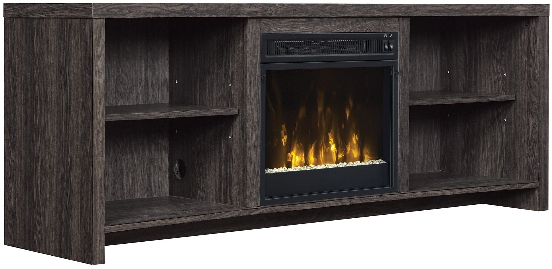 ClassicFlame Black Walnut Shelter Cove TV Stand from Twin