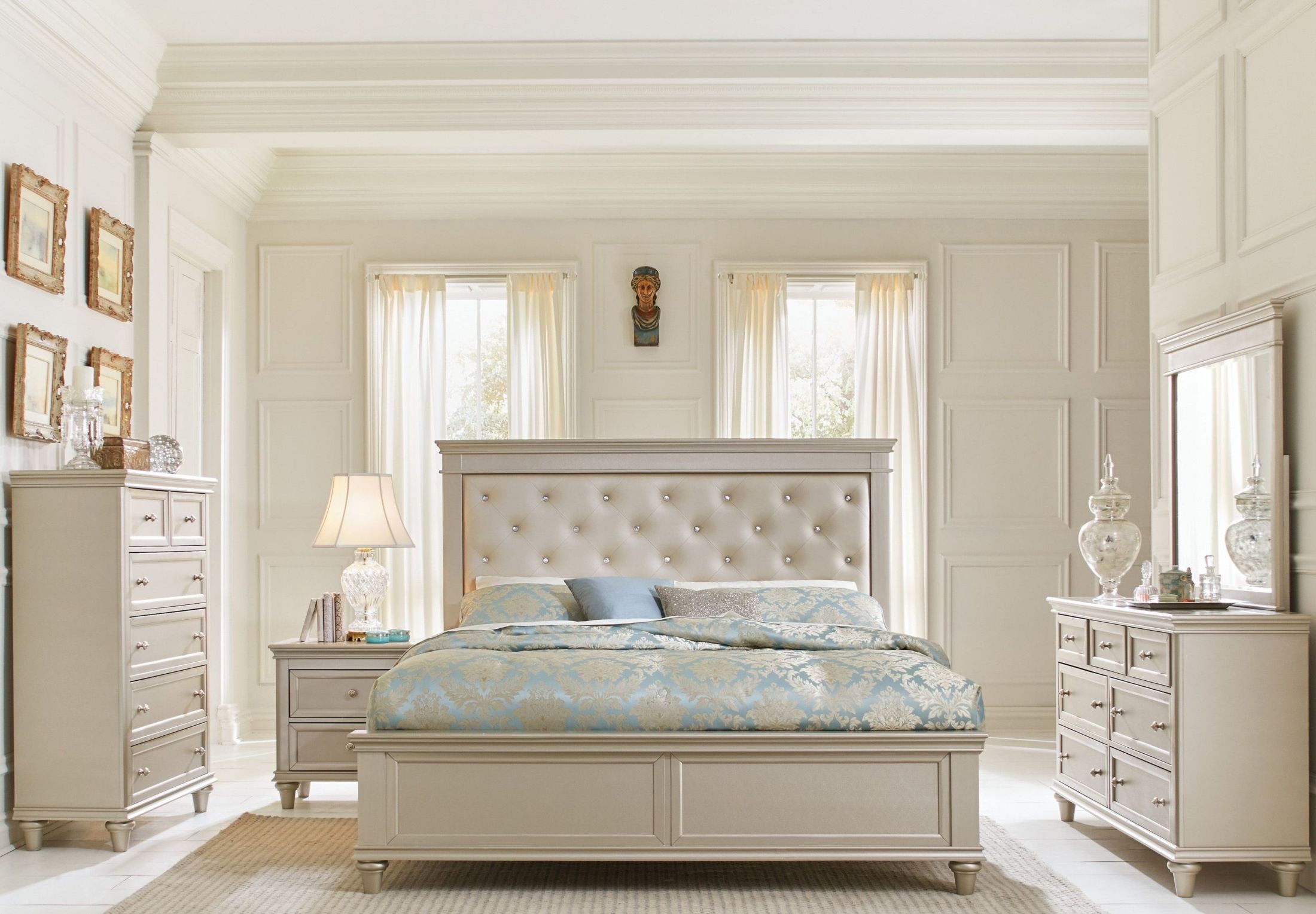 Celandine Silver Queen Panel Bed from Homelegance Coleman Furniture