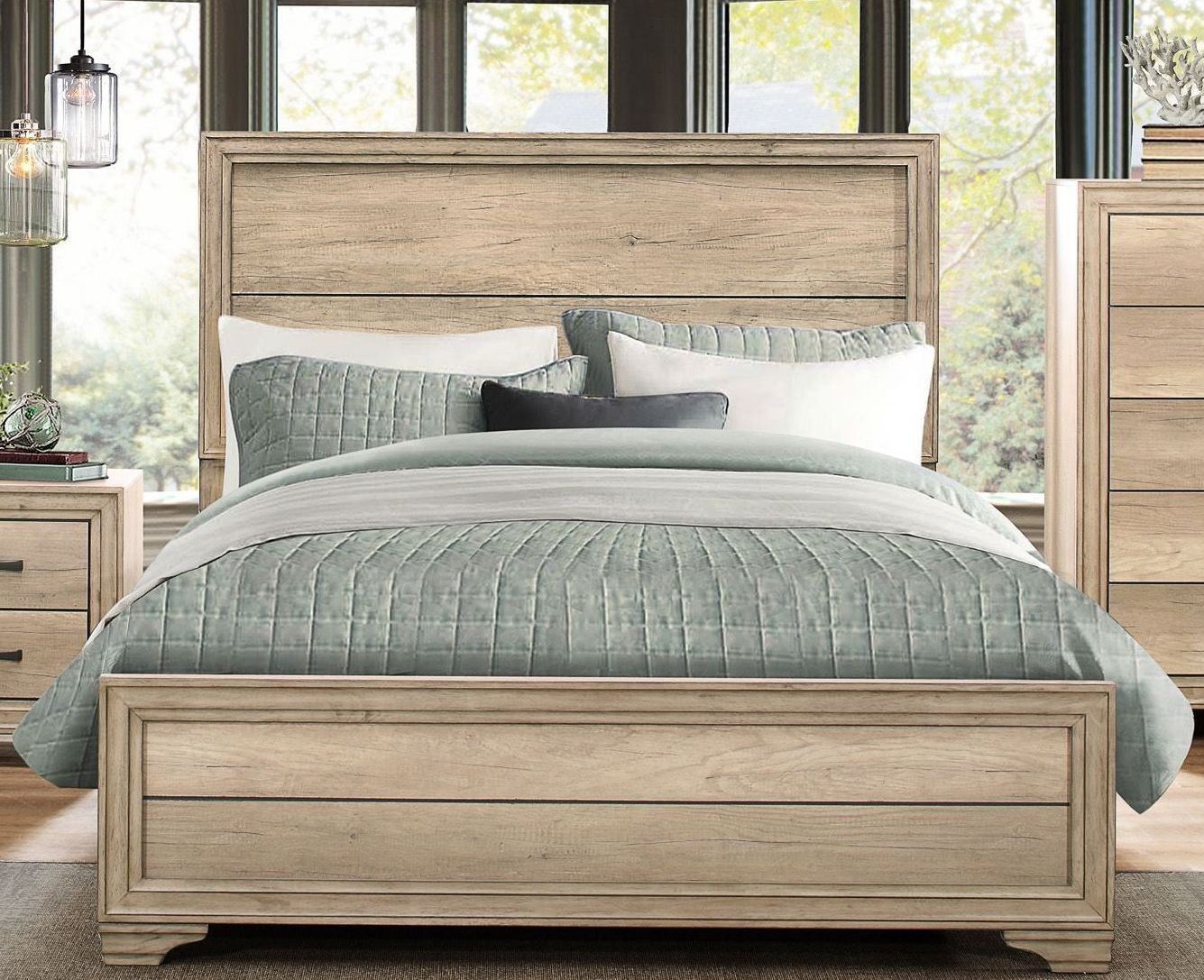 Lonan Rustic Cal. King Panel Bed from Homelegance Coleman Furniture