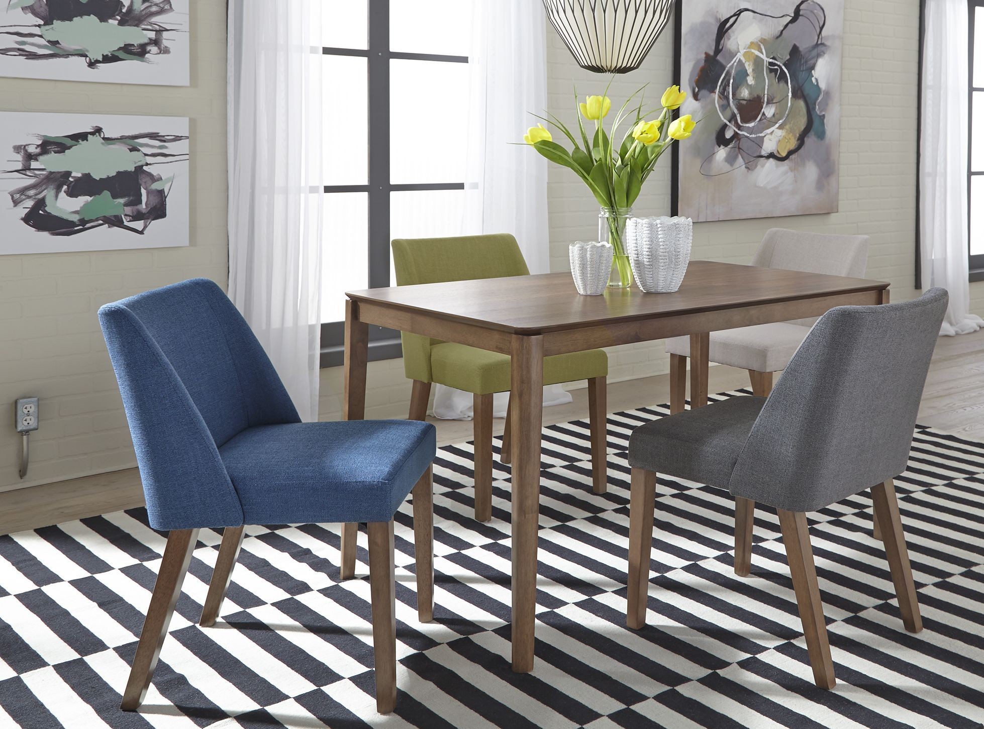 Space Savers Satin Walnut Rectangular Leg Dining Room Set from Liberty Coleman Furniture)
