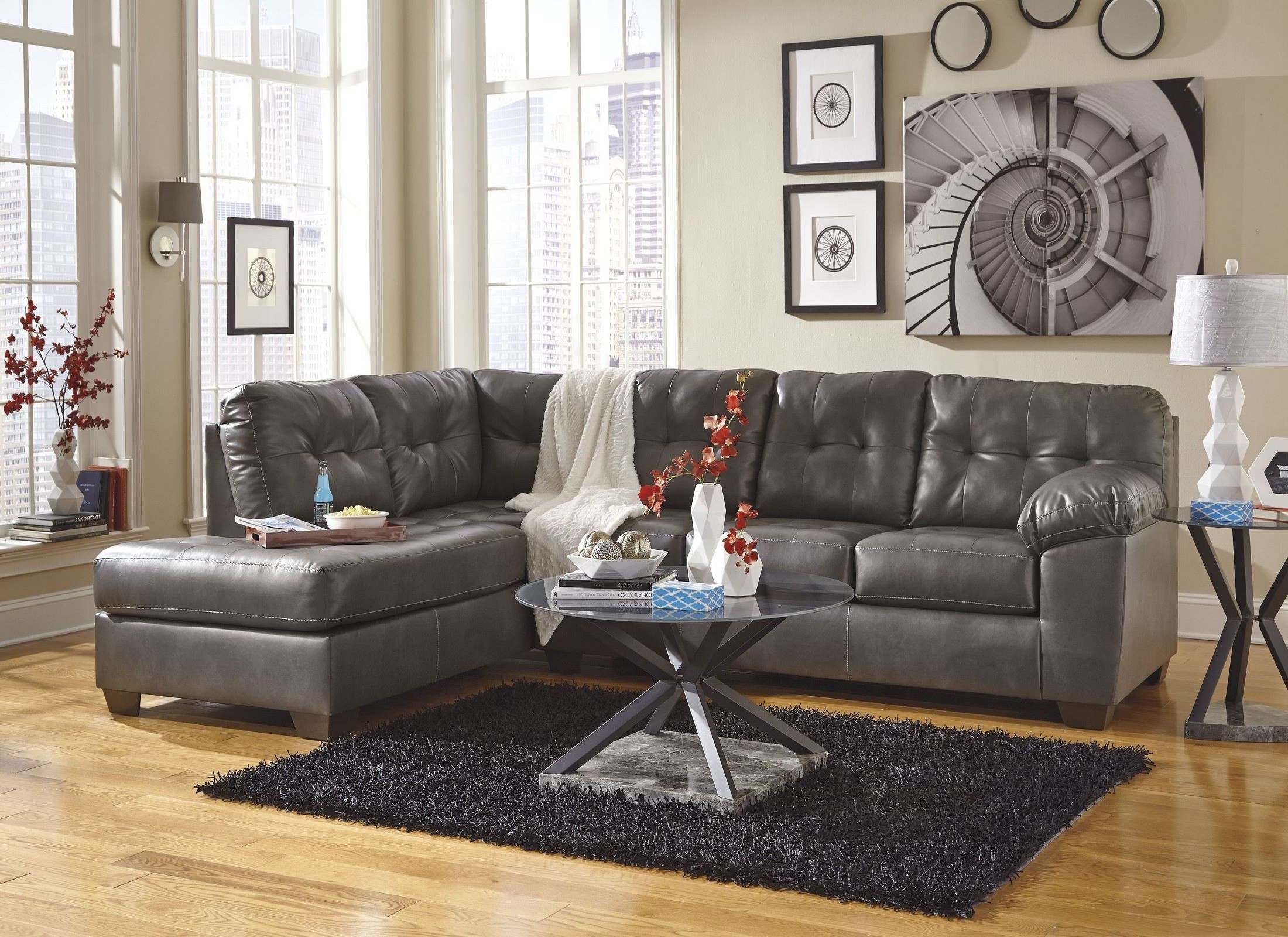 Alliston DuraBlend Gray LAF Sectional from Ashley (201021667