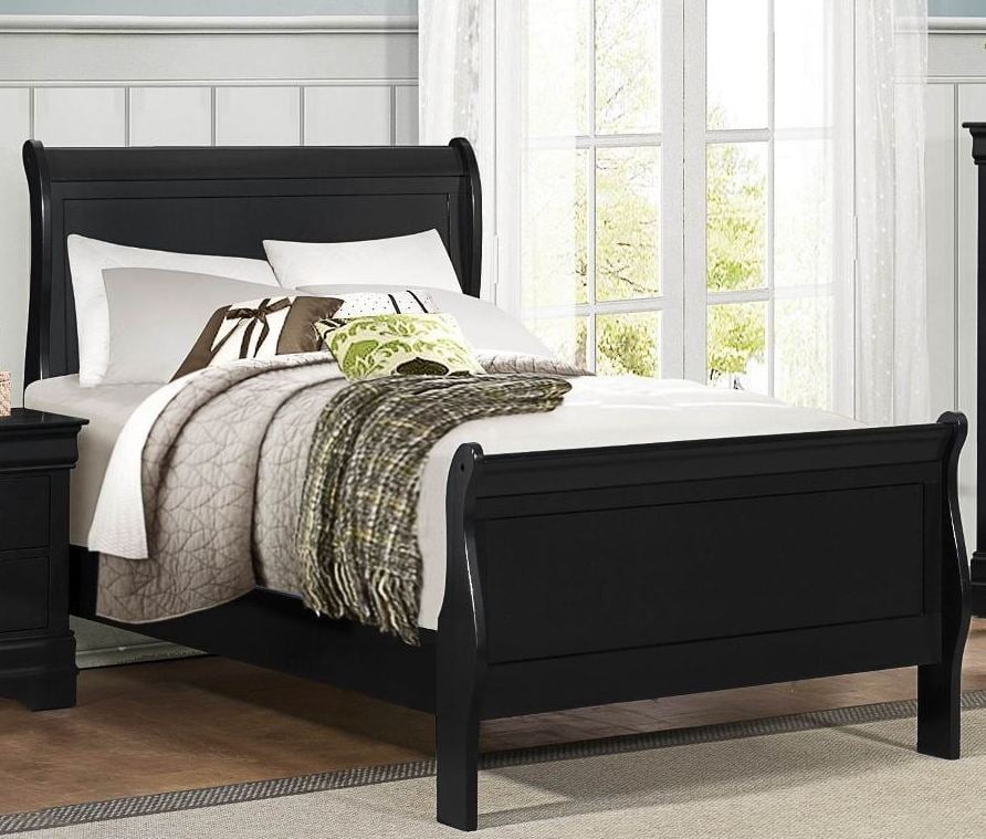 Mayville Burnished Black Twin Sleigh Bed from Homelegance ...
