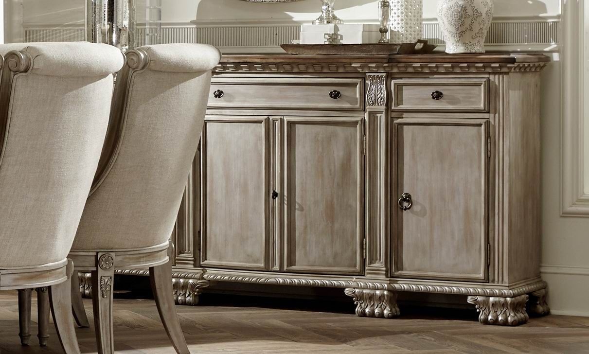 Orleans II White Wash Extendable Trestle Dining Room Set ...