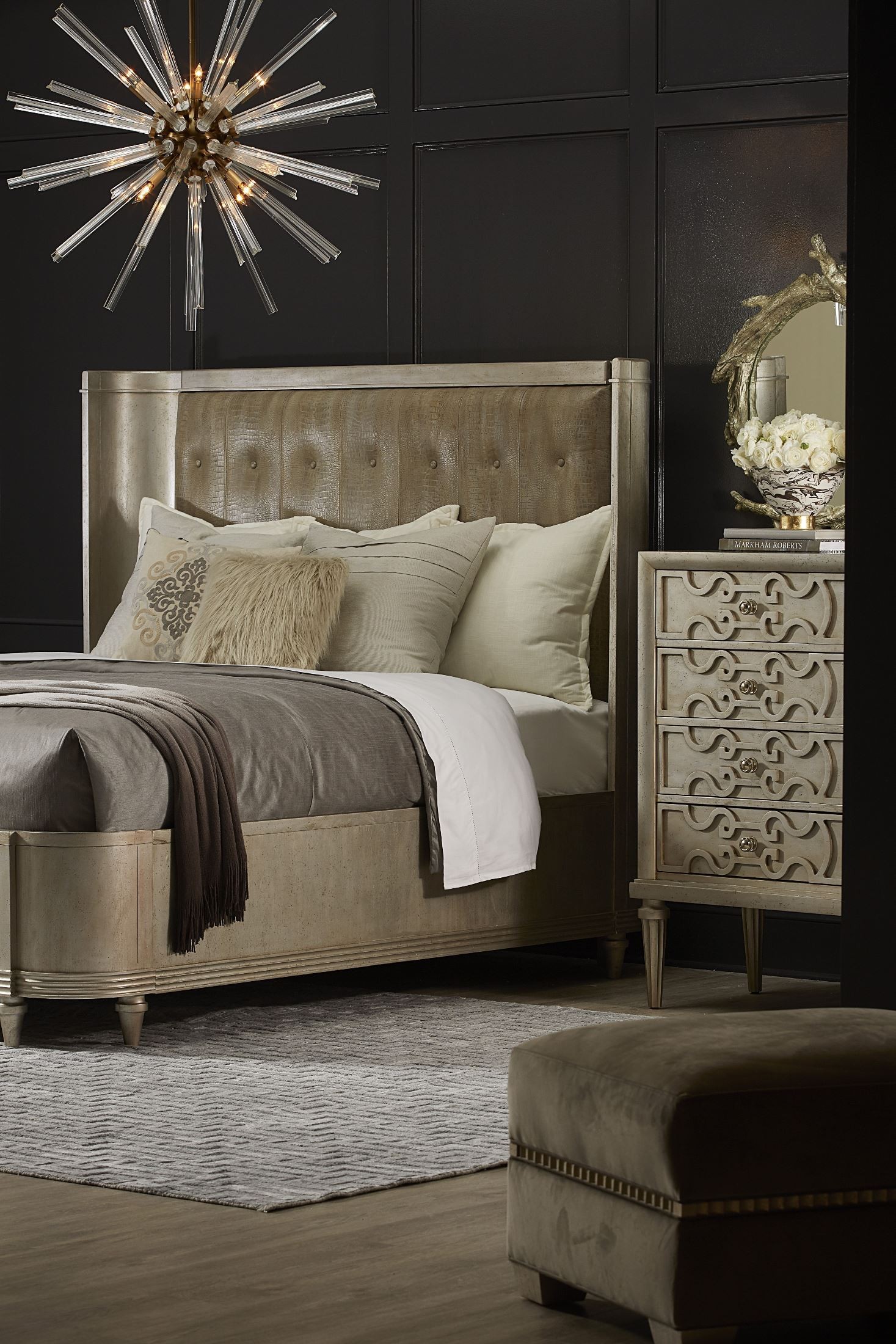Morrissey Bezel Lloyd Upholstered Shelter Bedroom Set from ART