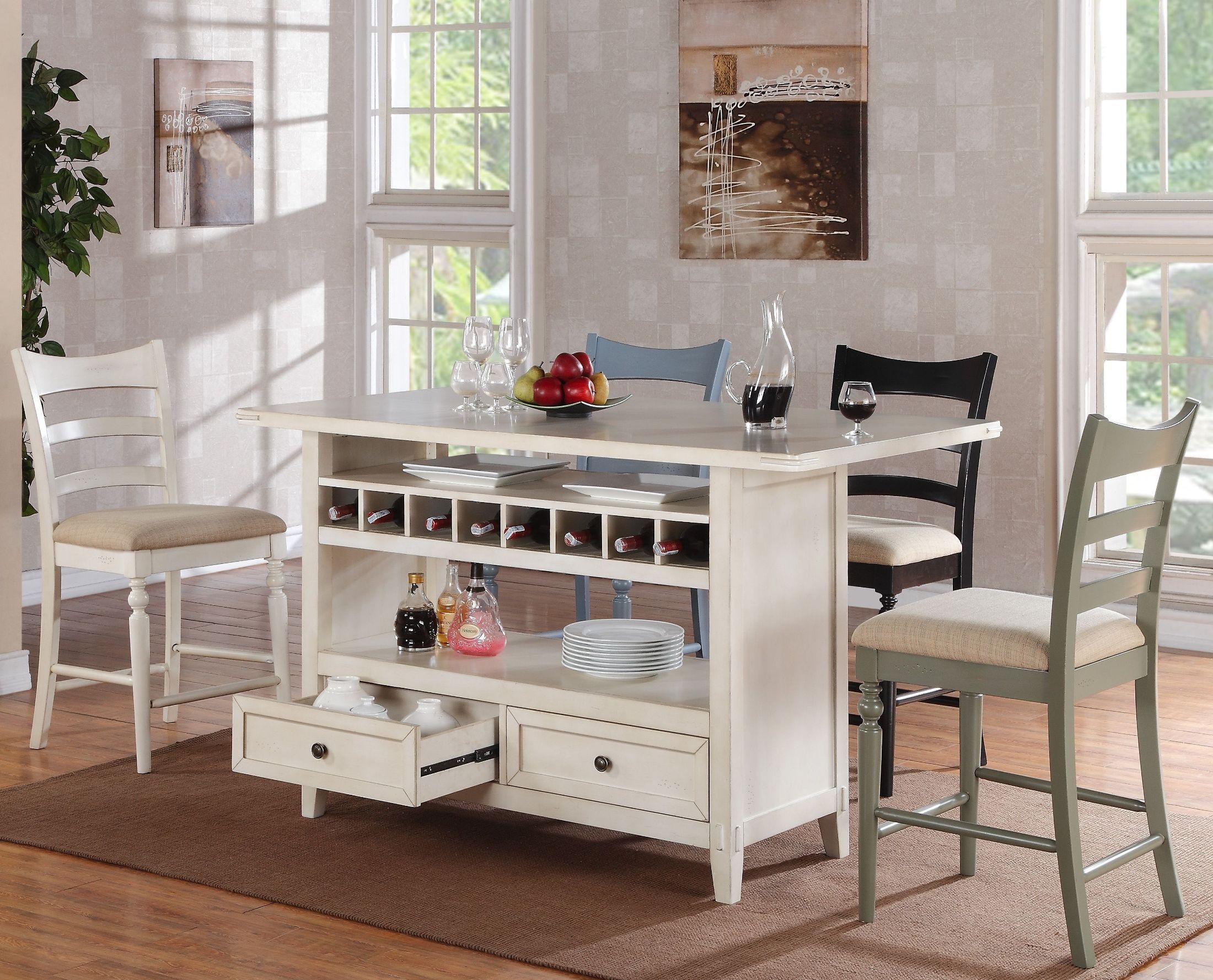 Four Seasons Antique White Kitchen Island from ECI Furniture Coleman
