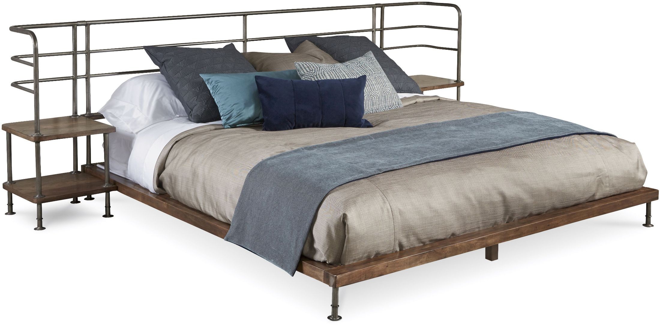 Epicenters Light Oak King Platform Bed with 2 Nightstands from ART
