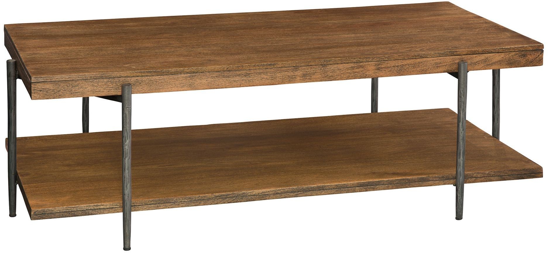 Bedford Park Brown and Gray Iron Strapping Rectangular Coffee Table