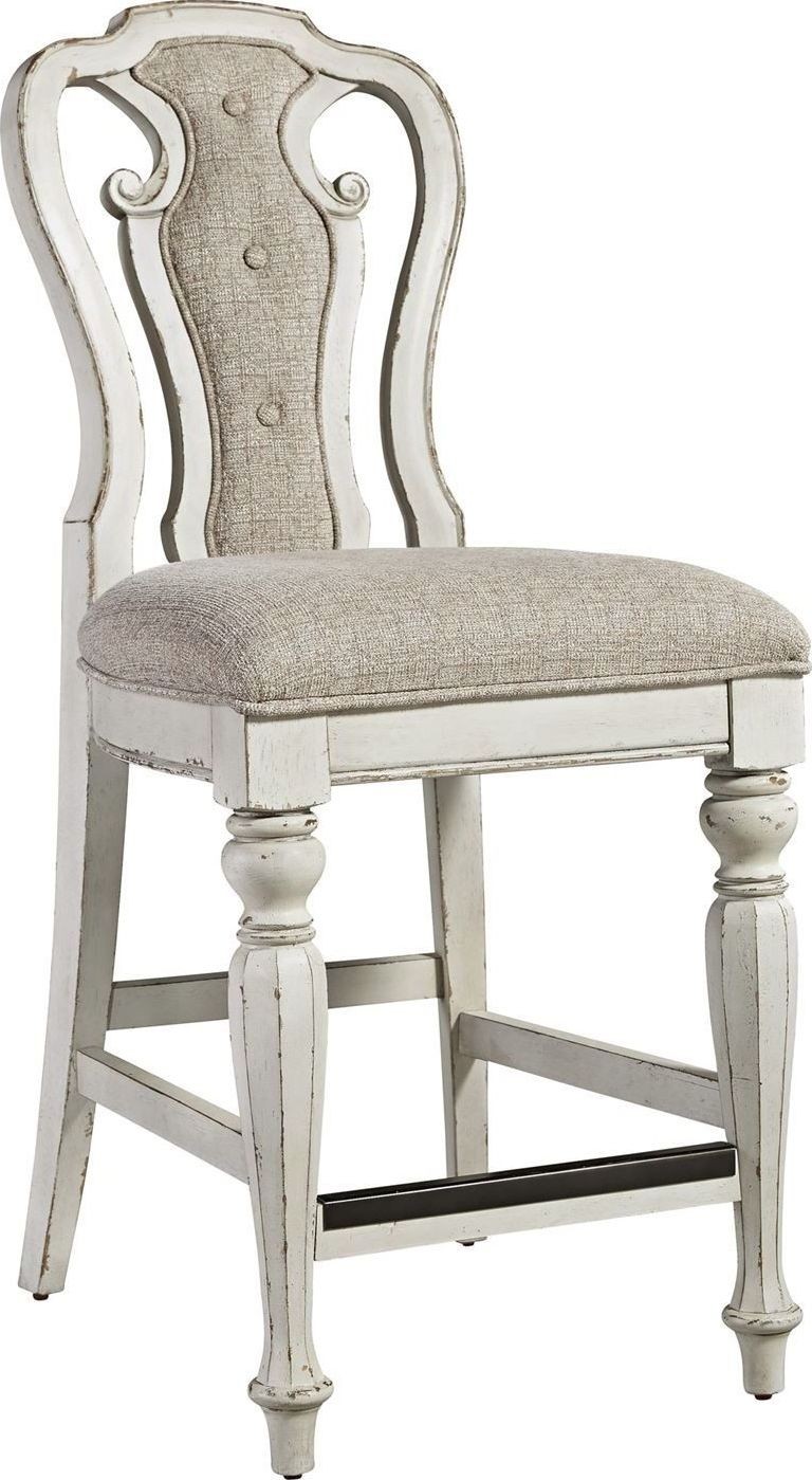Magnolia Manor Antique White Counter Height Chair from Liberty