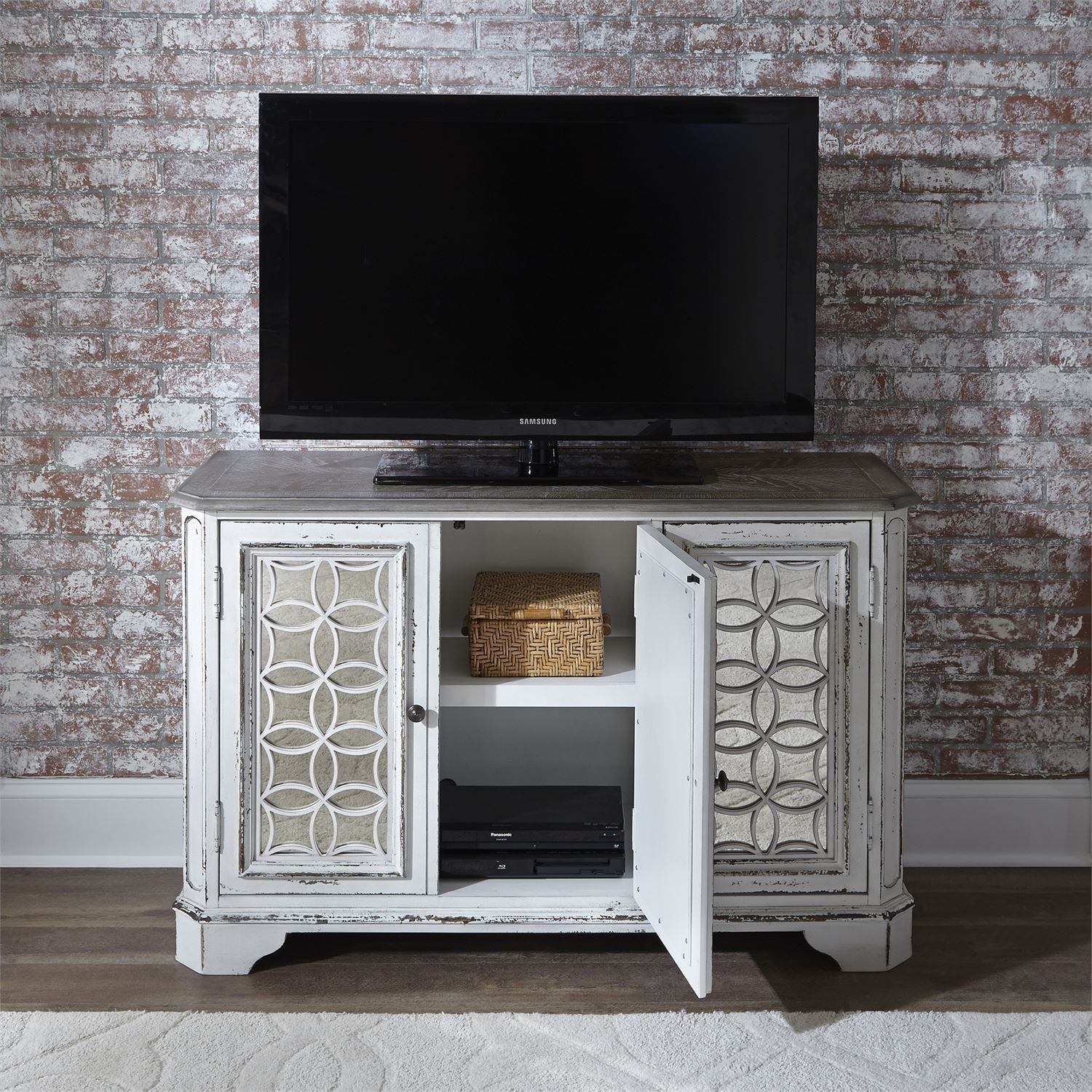 Magnolia Manor Antique White TV Console from Liberty Coleman Furniture