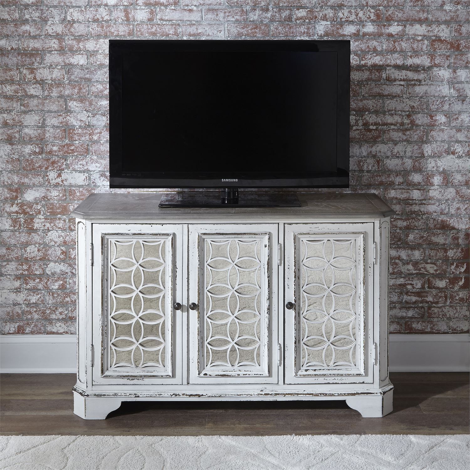 Magnolia Manor Antique White TV Console from Liberty Coleman Furniture