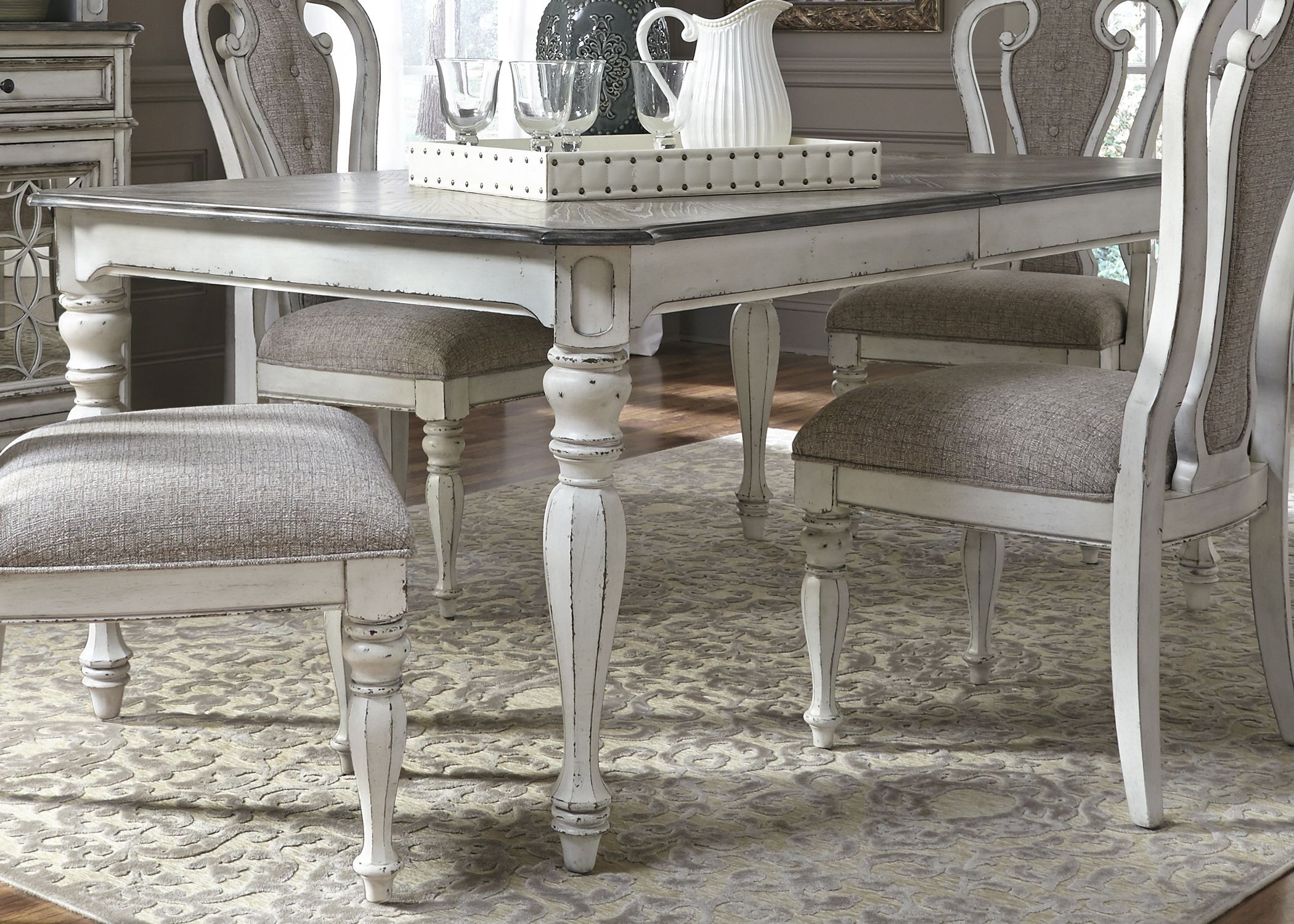 Magnolia Manor Antique White 108 Extendable Rectangular Dining Table Magnolia Manor Antique White 108 Extendable Rectangular Dining Table