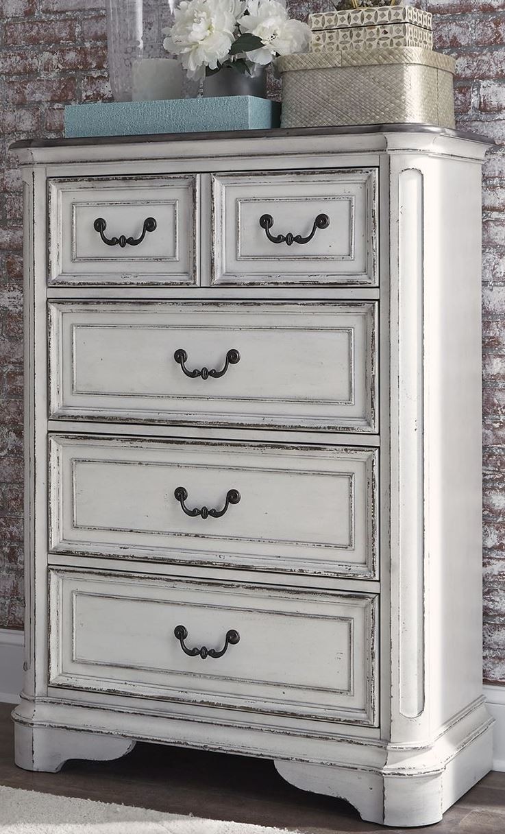 Magnolia Manor Antique White 4 Drawer Chest from Liberty Coleman