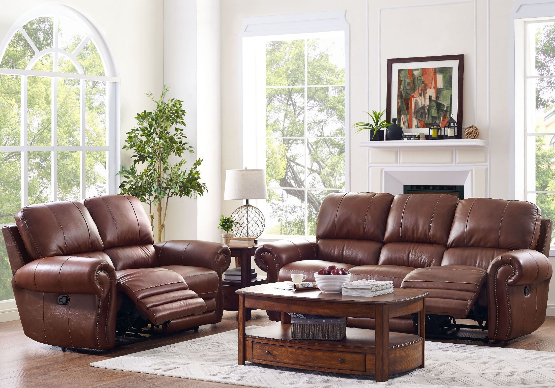 Rossi Light Brown Power Reclining Living Room Set from New ...