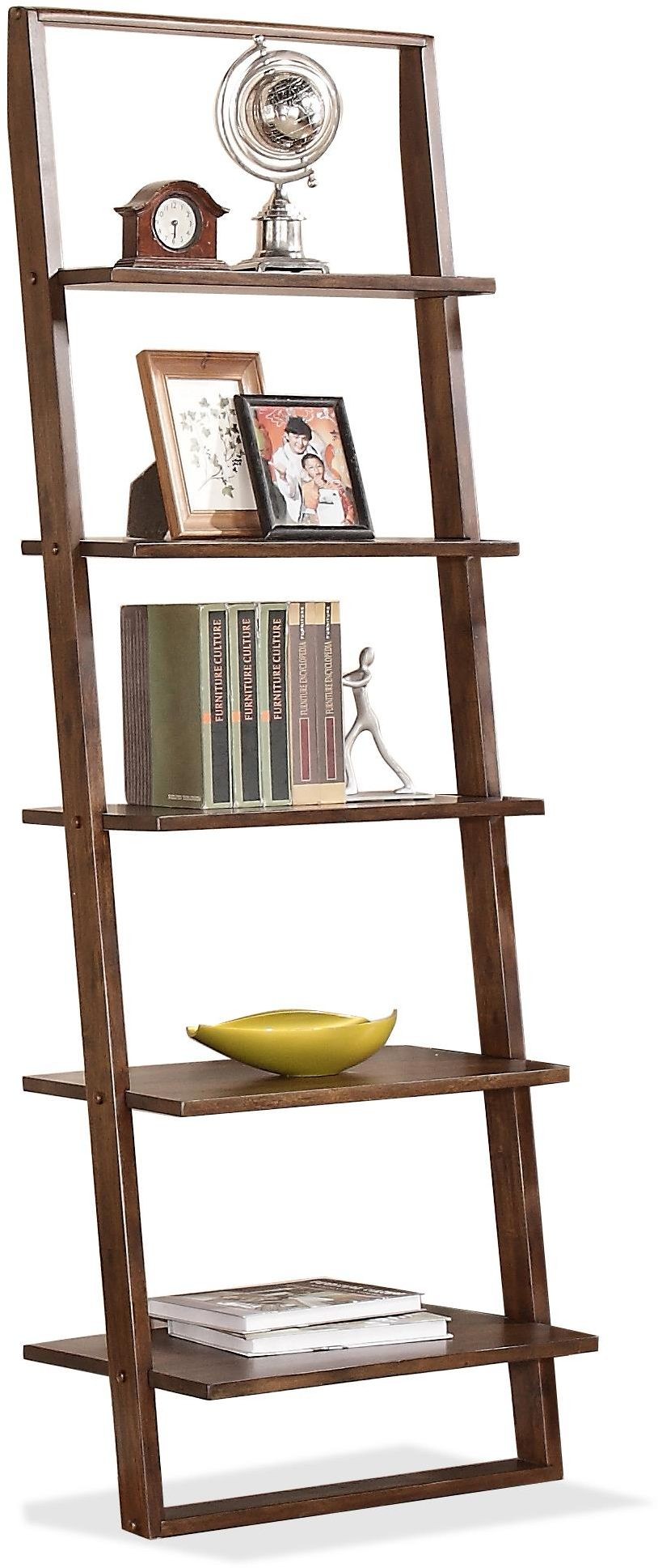 Lean Living Burnished Brownstone Leaning Bookcase from Riverside