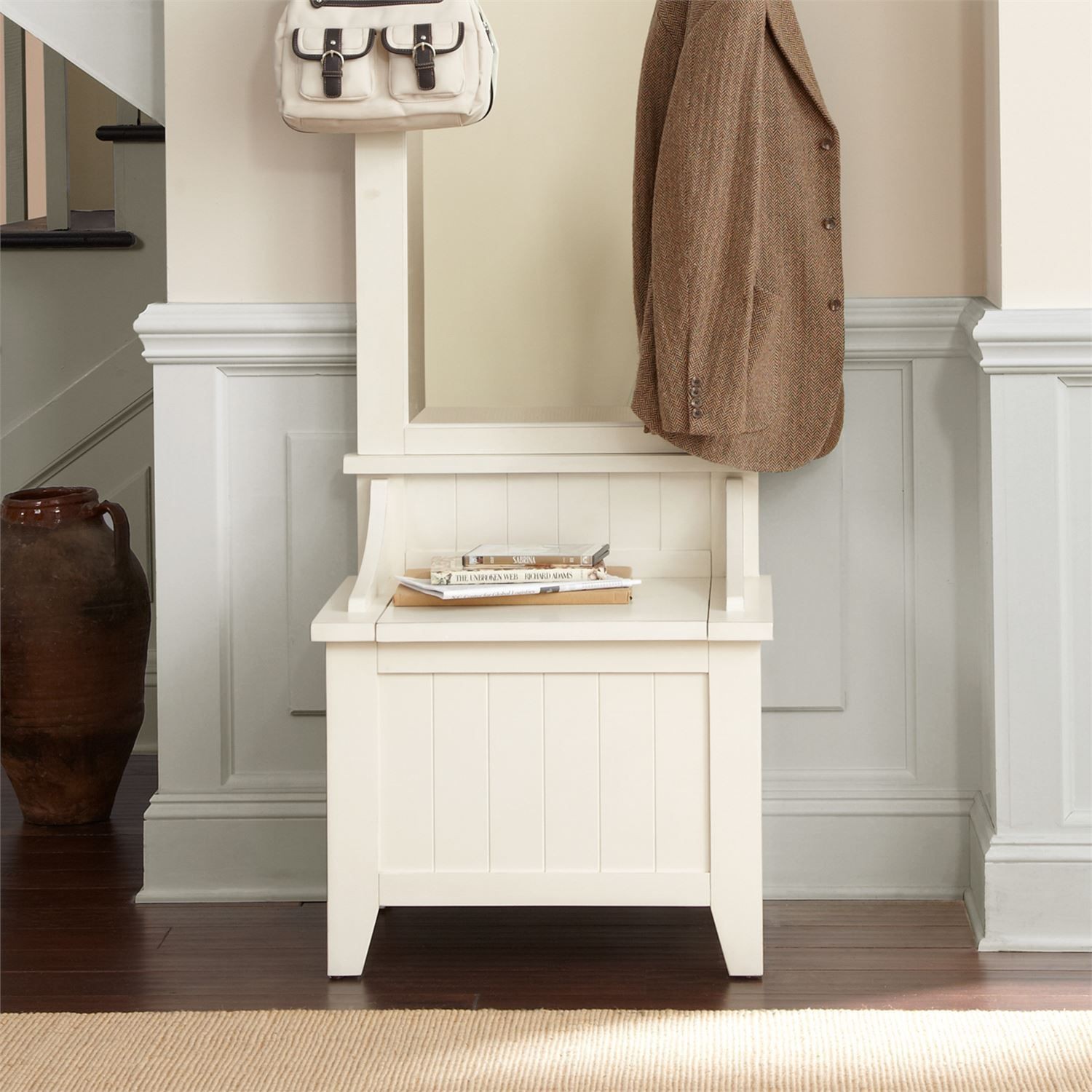 Hearthstone Rustic White Hall Tree from Liberty (282HT2PCS) Coleman