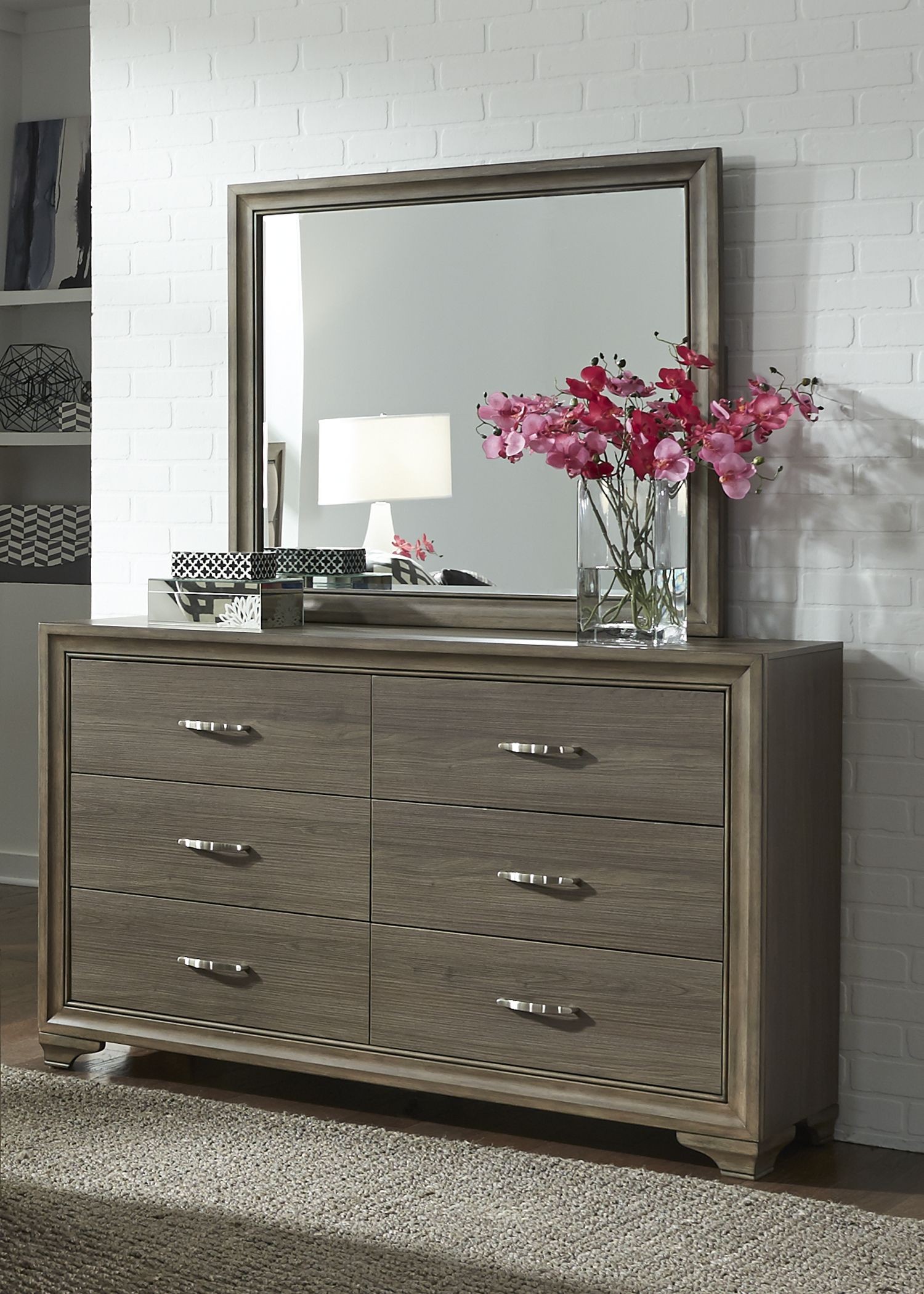 Hartly Gray Wash Upholstered Panel Bedroom Set from Liberty Coleman