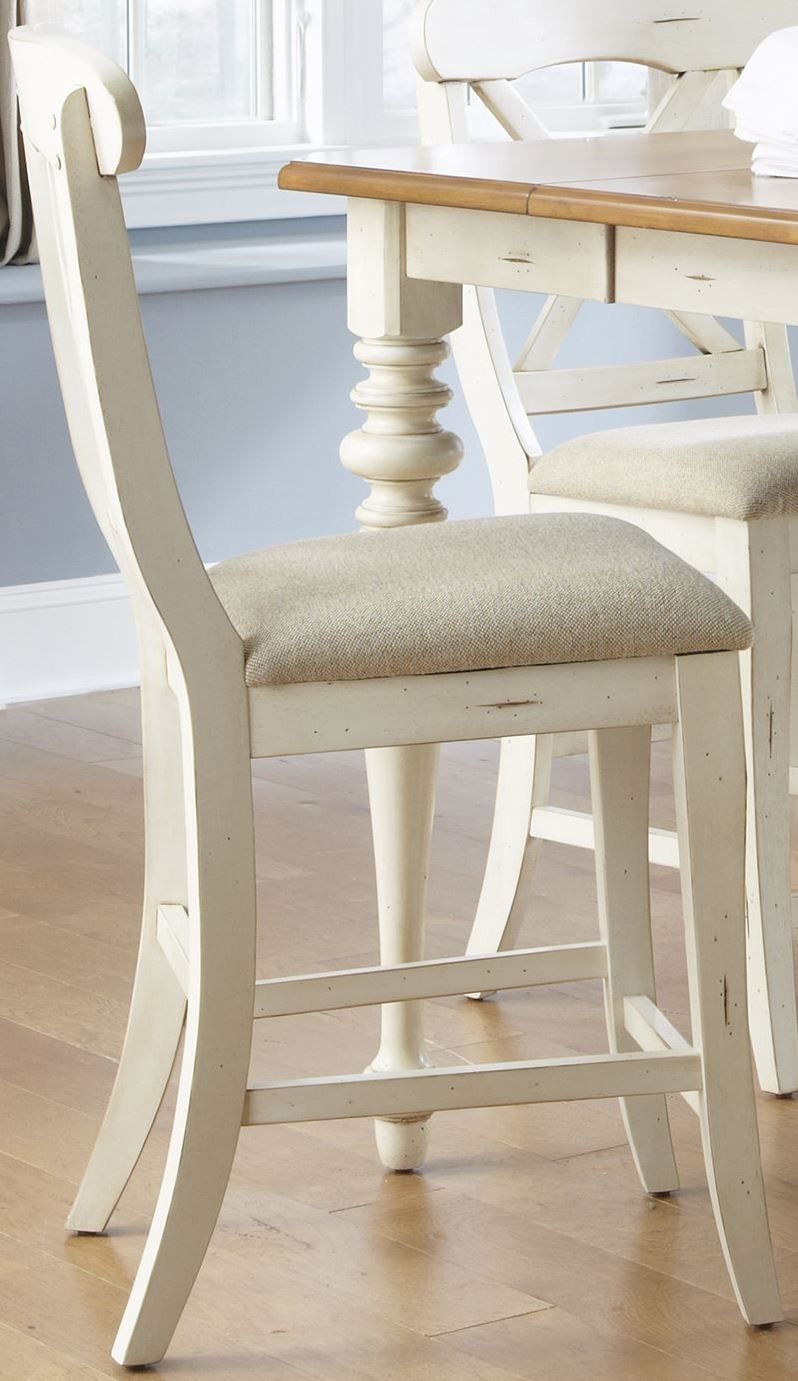 Ocean Isle Bisque Upholstered X Back Counter Chair from Liberty