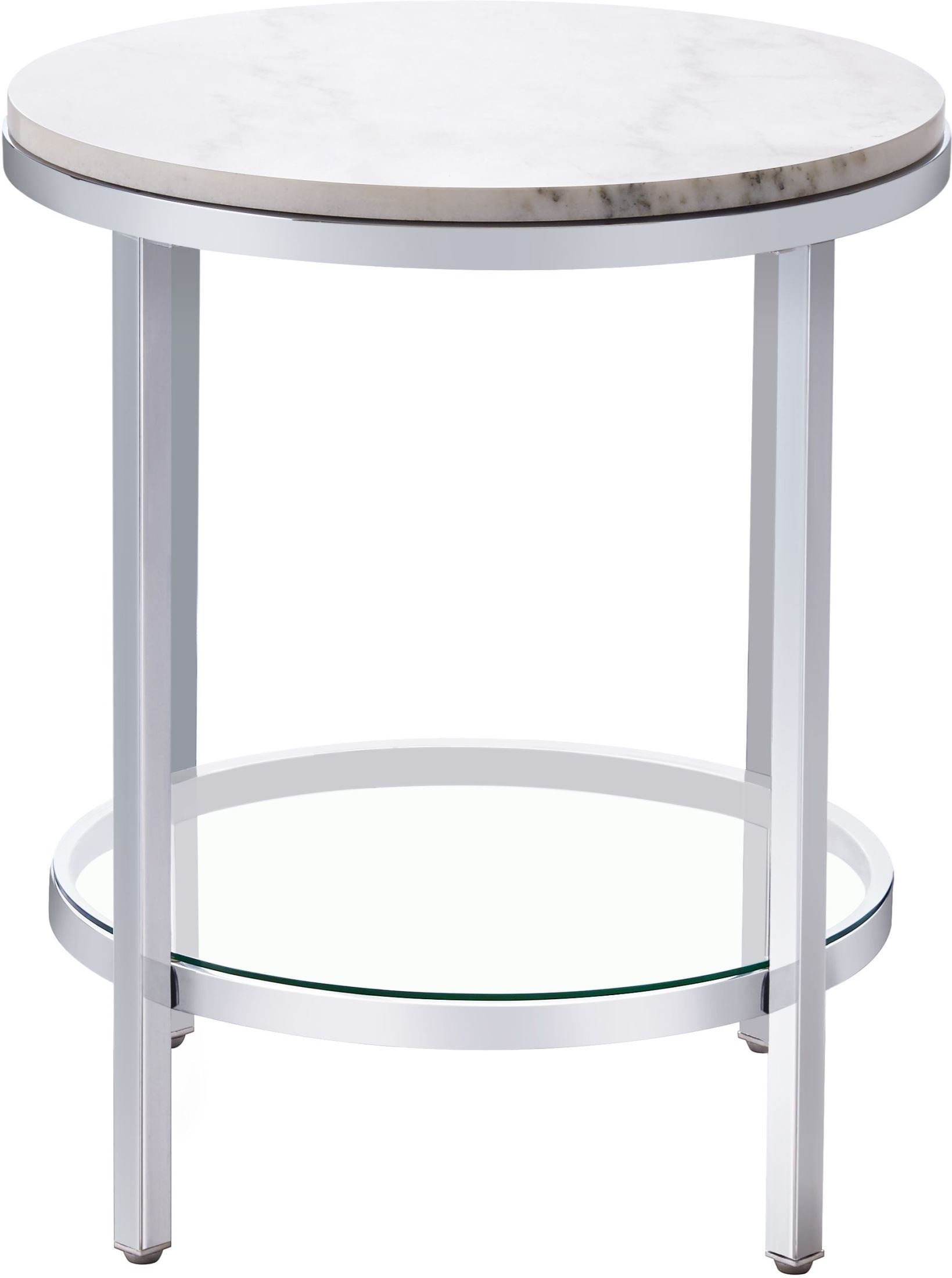 Metro Polished Chrome Round End Table from Bassett Mirror Coleman