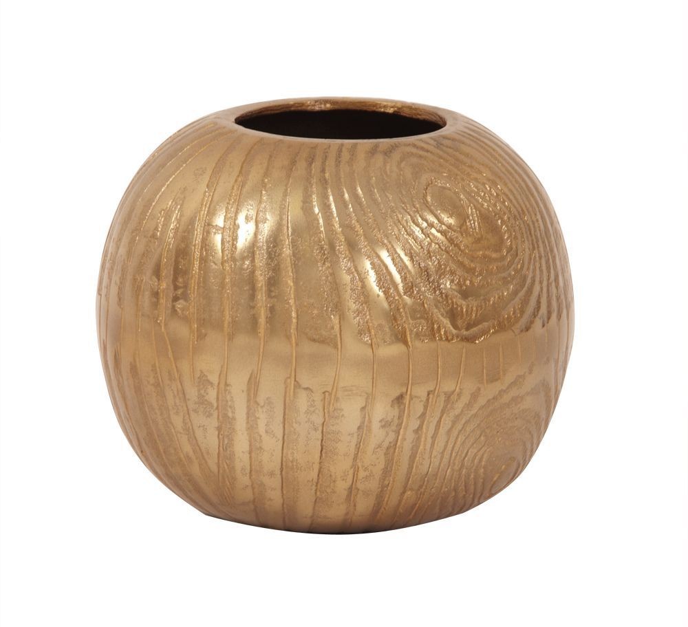 Textured Gold Round Small Vase from Howard Elliott Coleman Furniture
