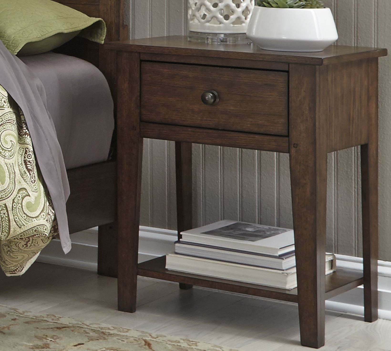 Grandpas Cabin Brown Nightstand from Liberty Coleman Furniture