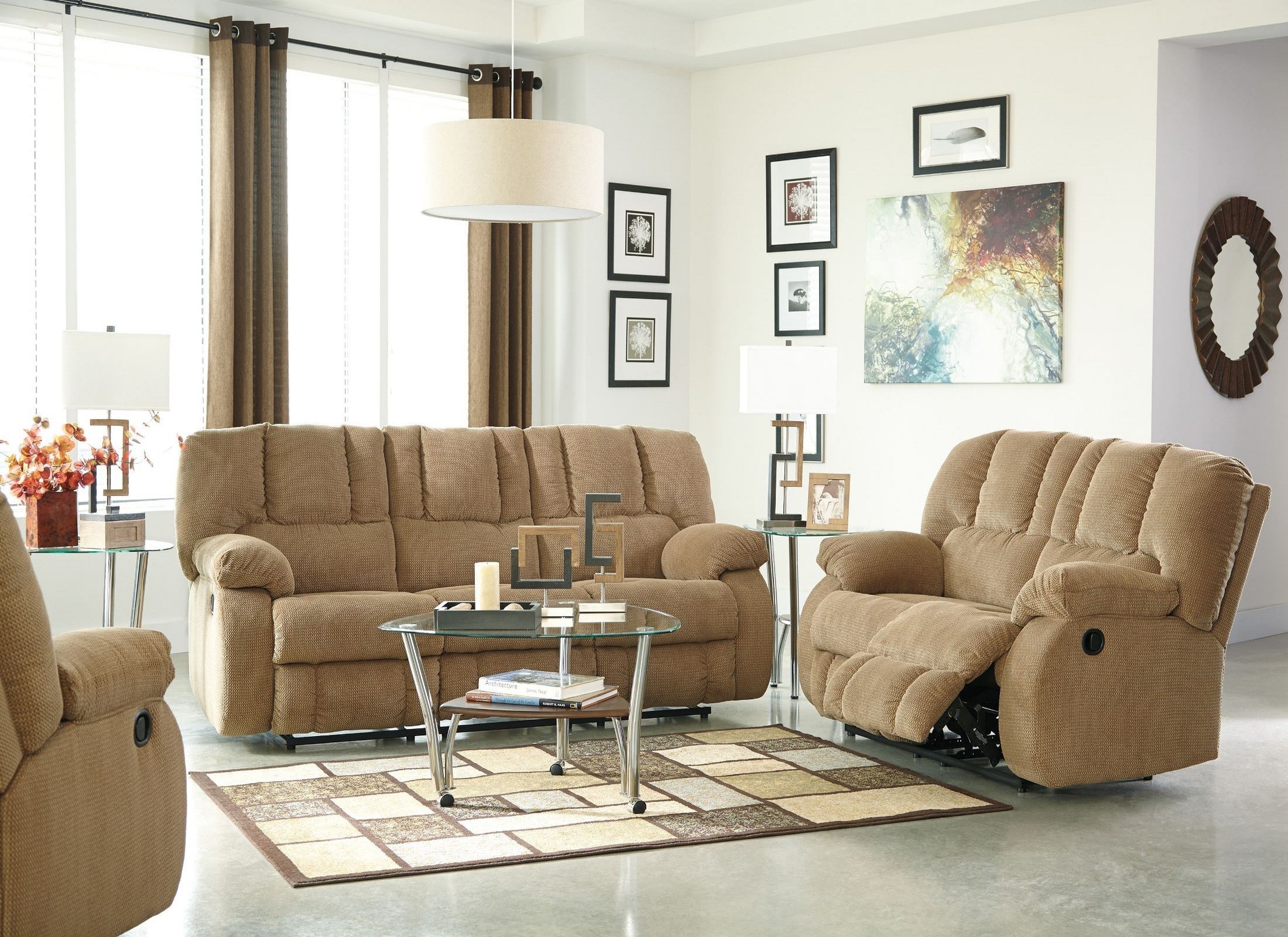 Roan Mocha Reclining Living Room Set from Ashley (3860288) Coleman
