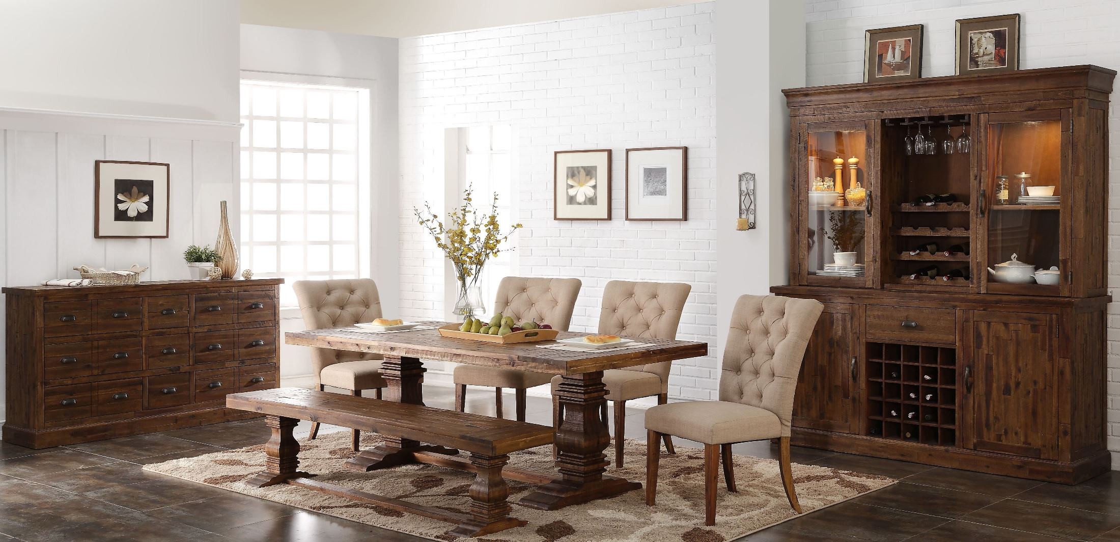 Normandy Vintage Distressed Dining Table from New Classic Coleman