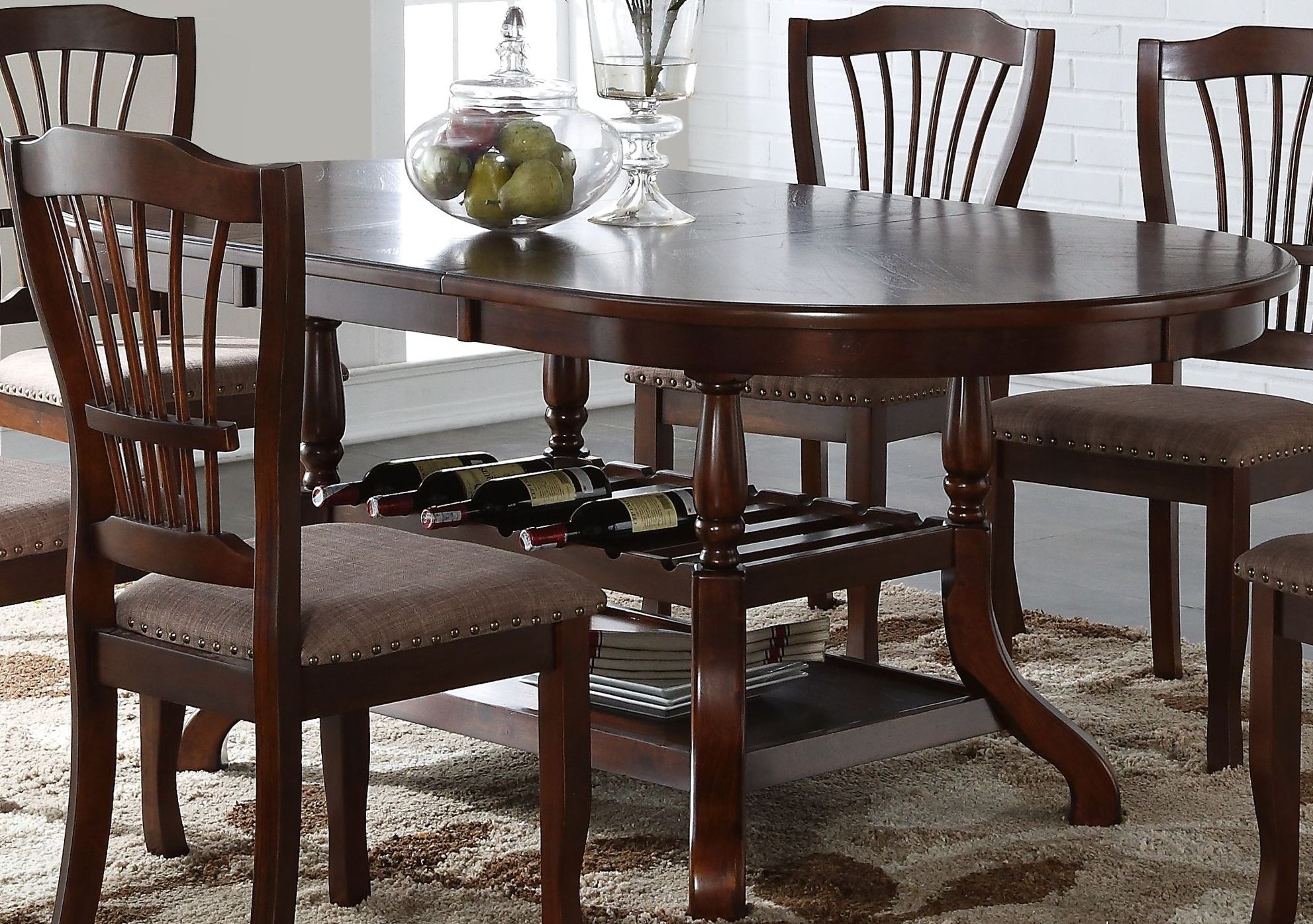 Bixby Espresso Oval Extendable Dining Table from New Classic | Coleman 