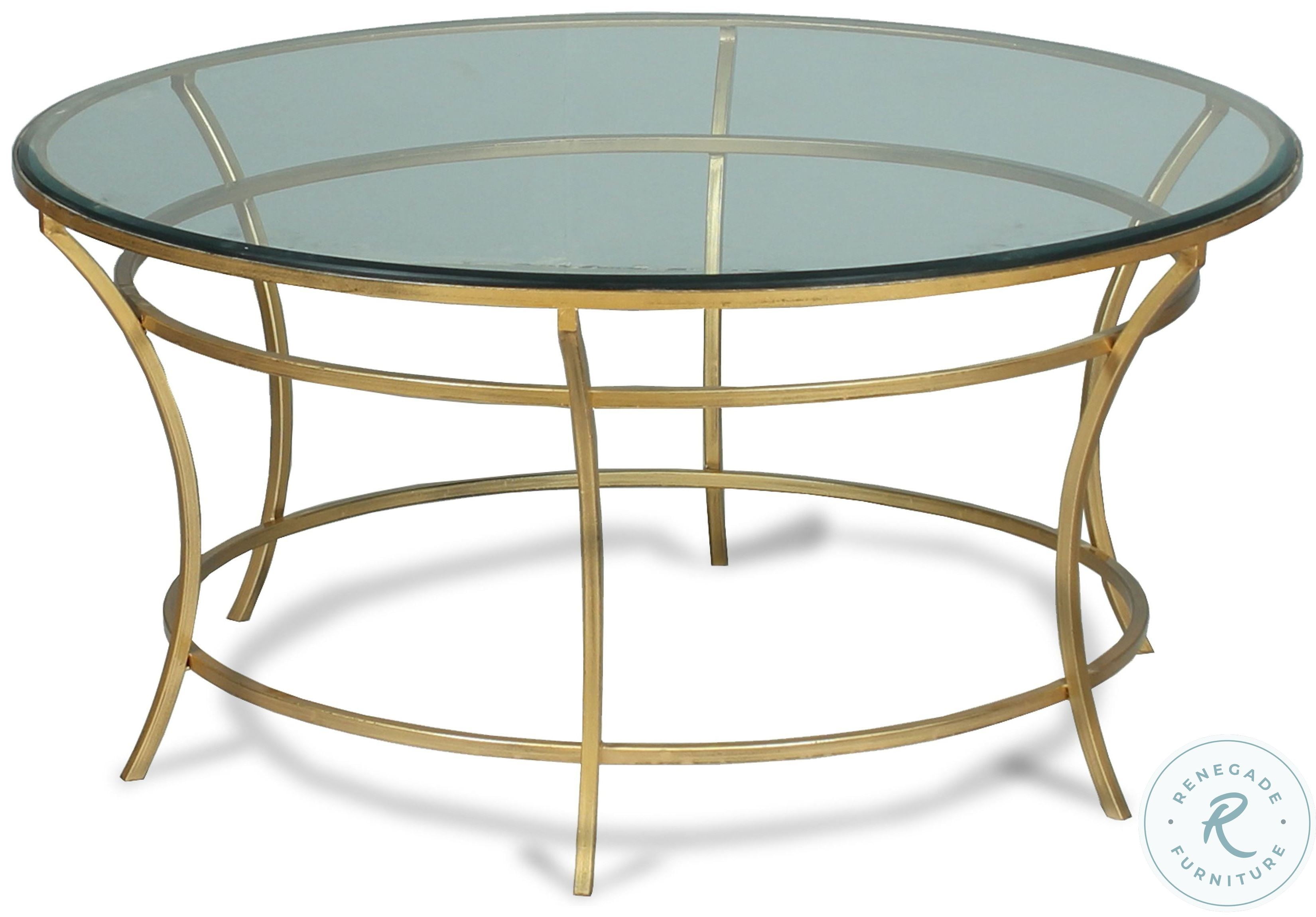 40474 Gold Round Cocktail Table from Sarreid | Coleman Furniture