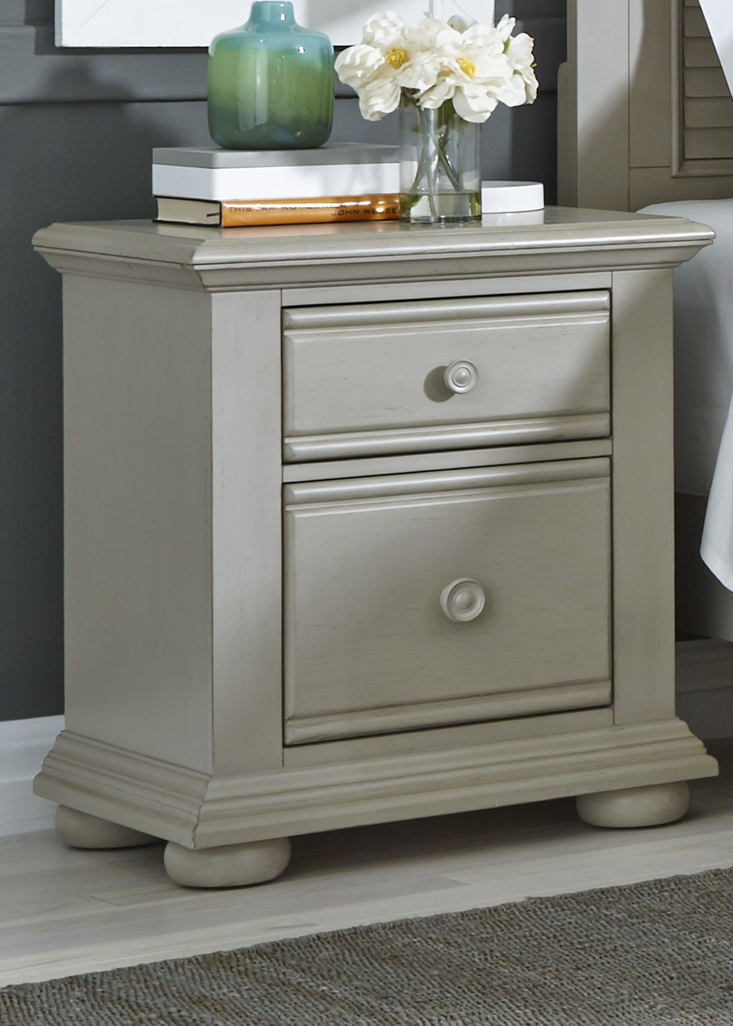 Summer House Dove Gray 2 Drawer Night Stand from Liberty Coleman Furniture