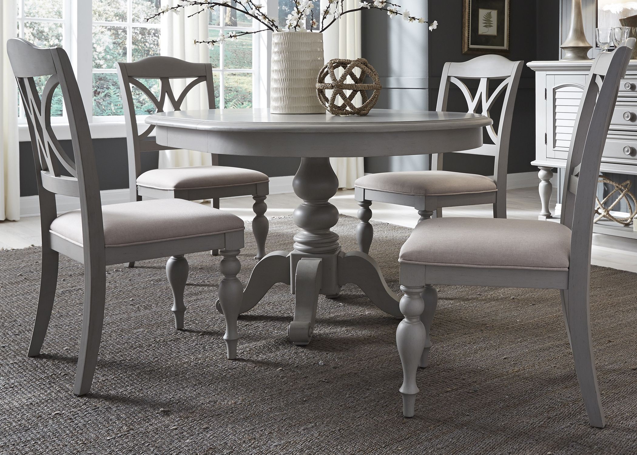 Round Dining Room Set In Grey