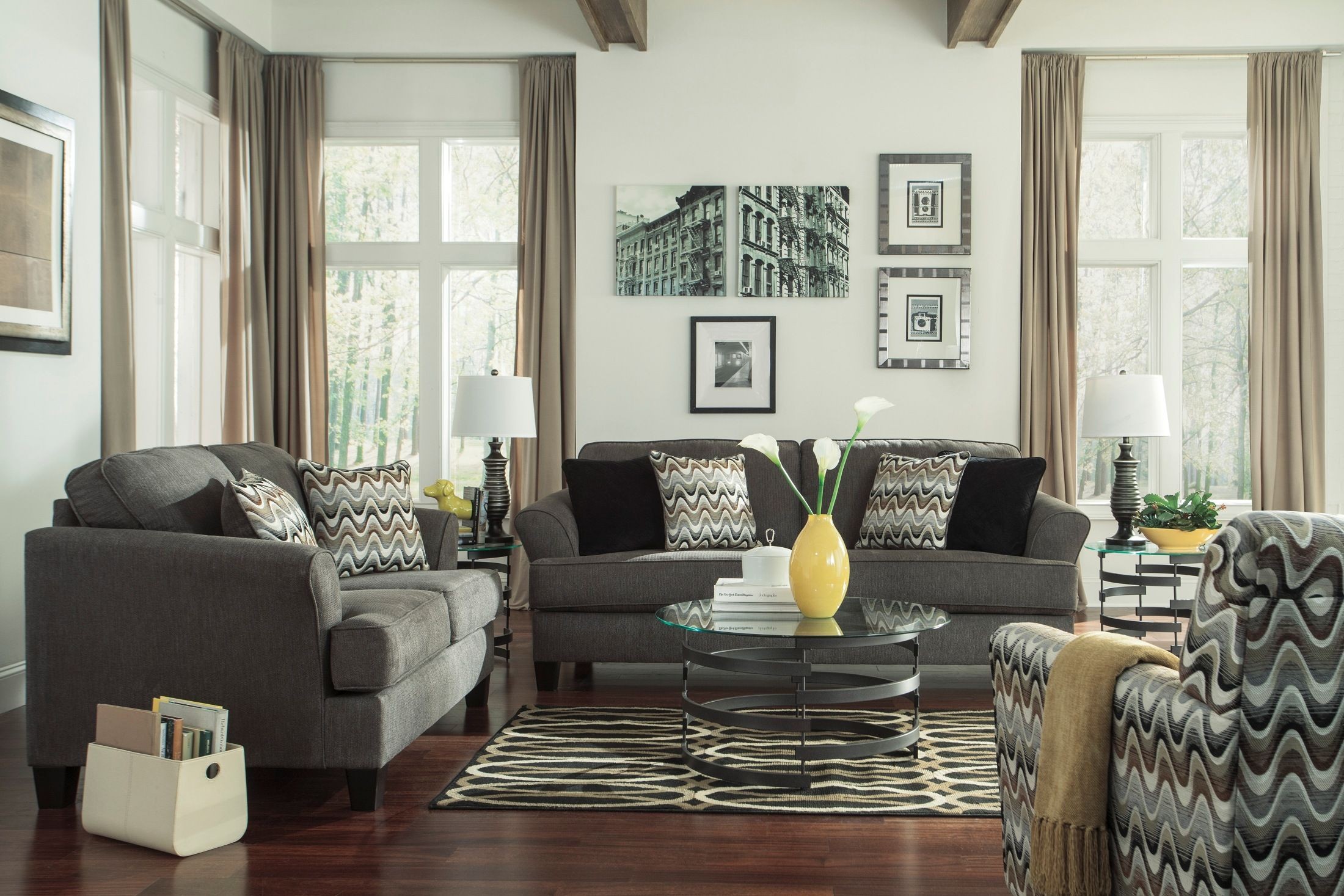 Gayler Steel Living Room Set from Ashley (412013835) Coleman Furniture