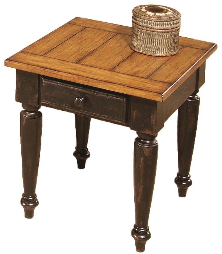 Country Vista Antique Black and Oak End Table from ...
