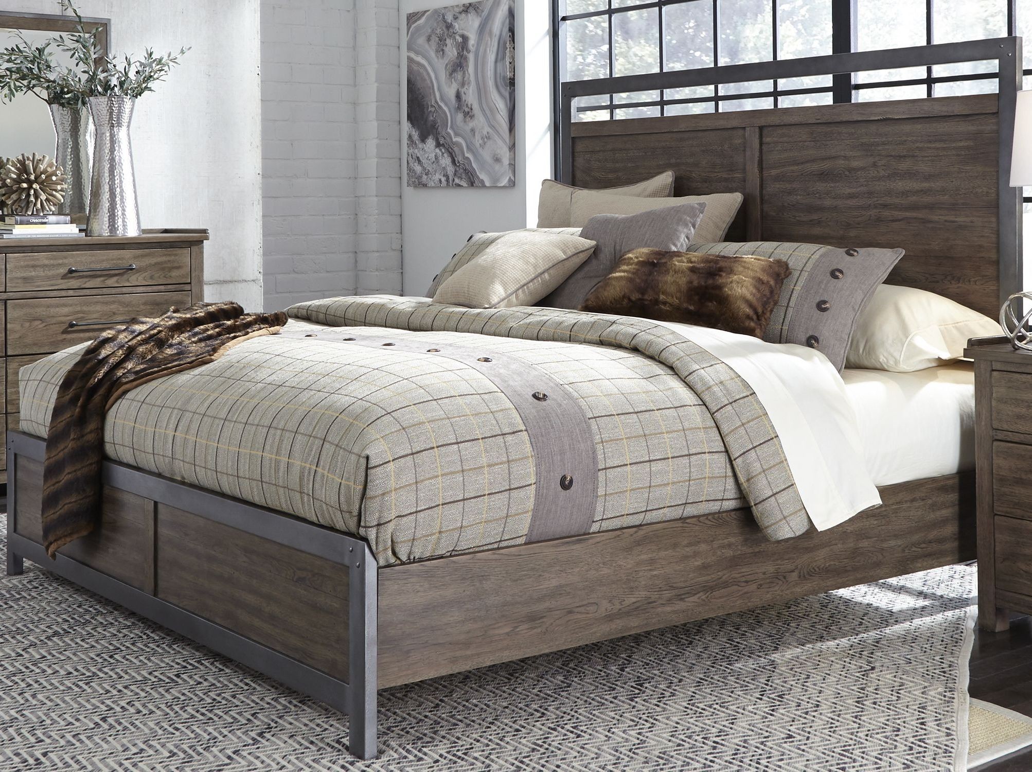 Sonoma Road Beaten Bark Queen Panel Bed from Liberty Coleman Furniture