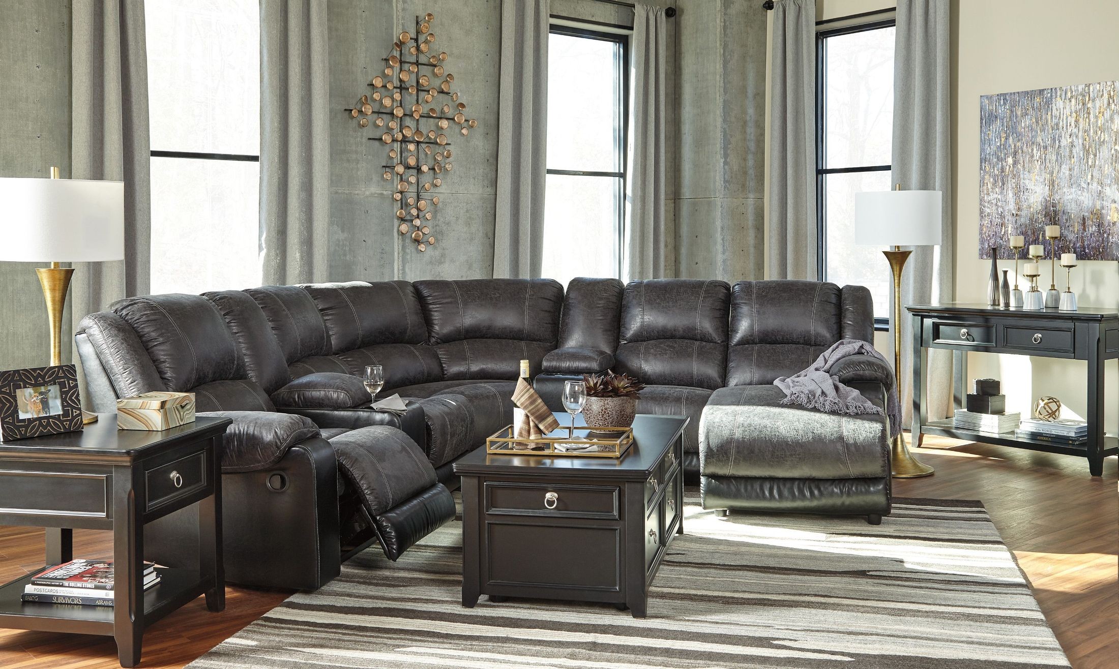 Nantahala Slate Reclining Sectional from Ashley Coleman Furniture