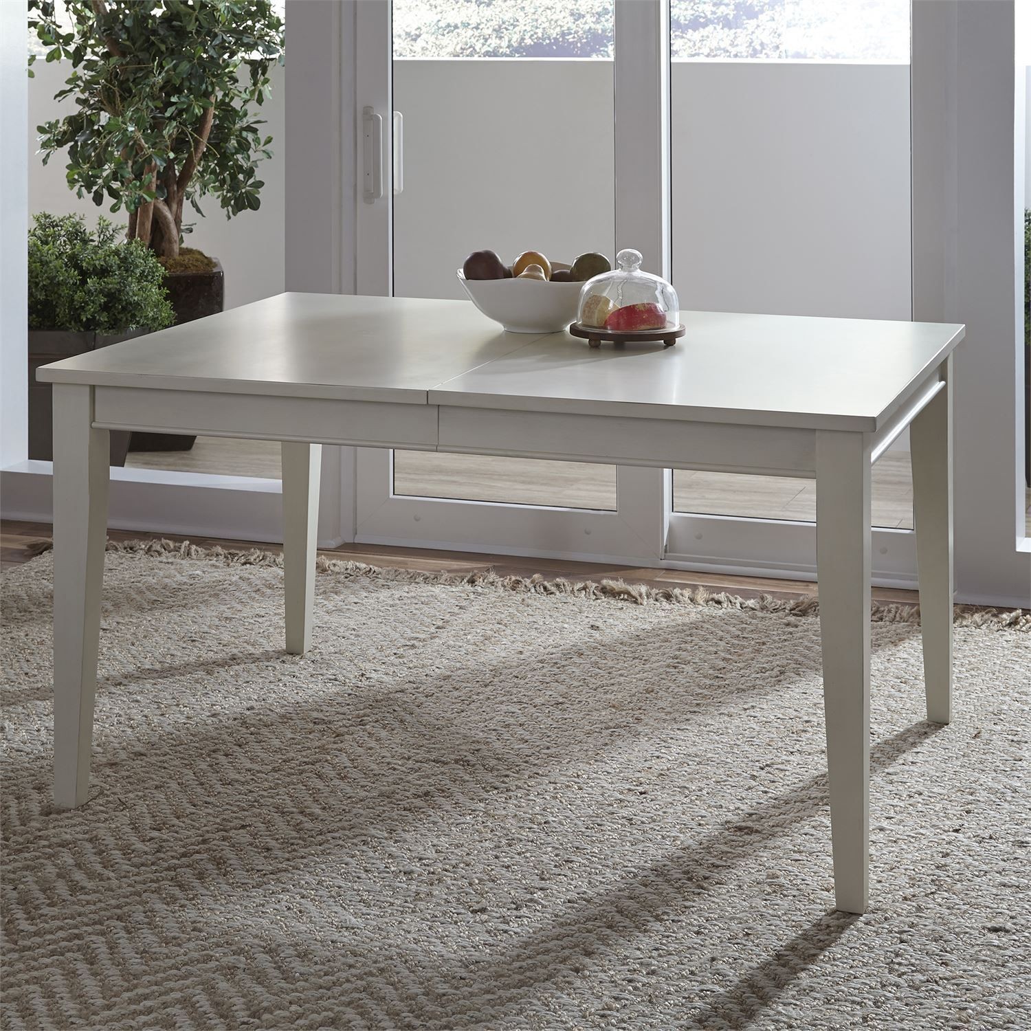 Summerhill Rubbed Linen White Extendable Rectangular Leg ...