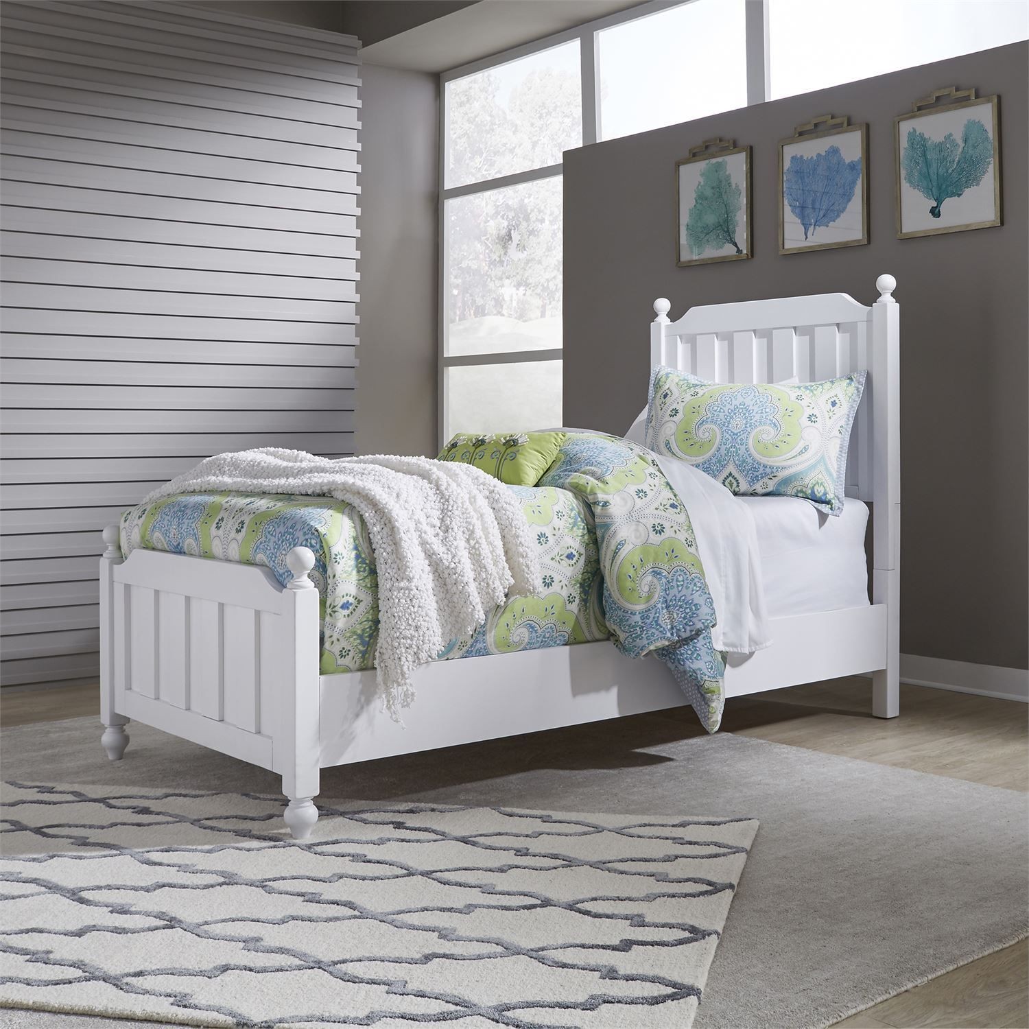 Cottage View White Twin Poster Bed from Liberty Coleman Furniture
