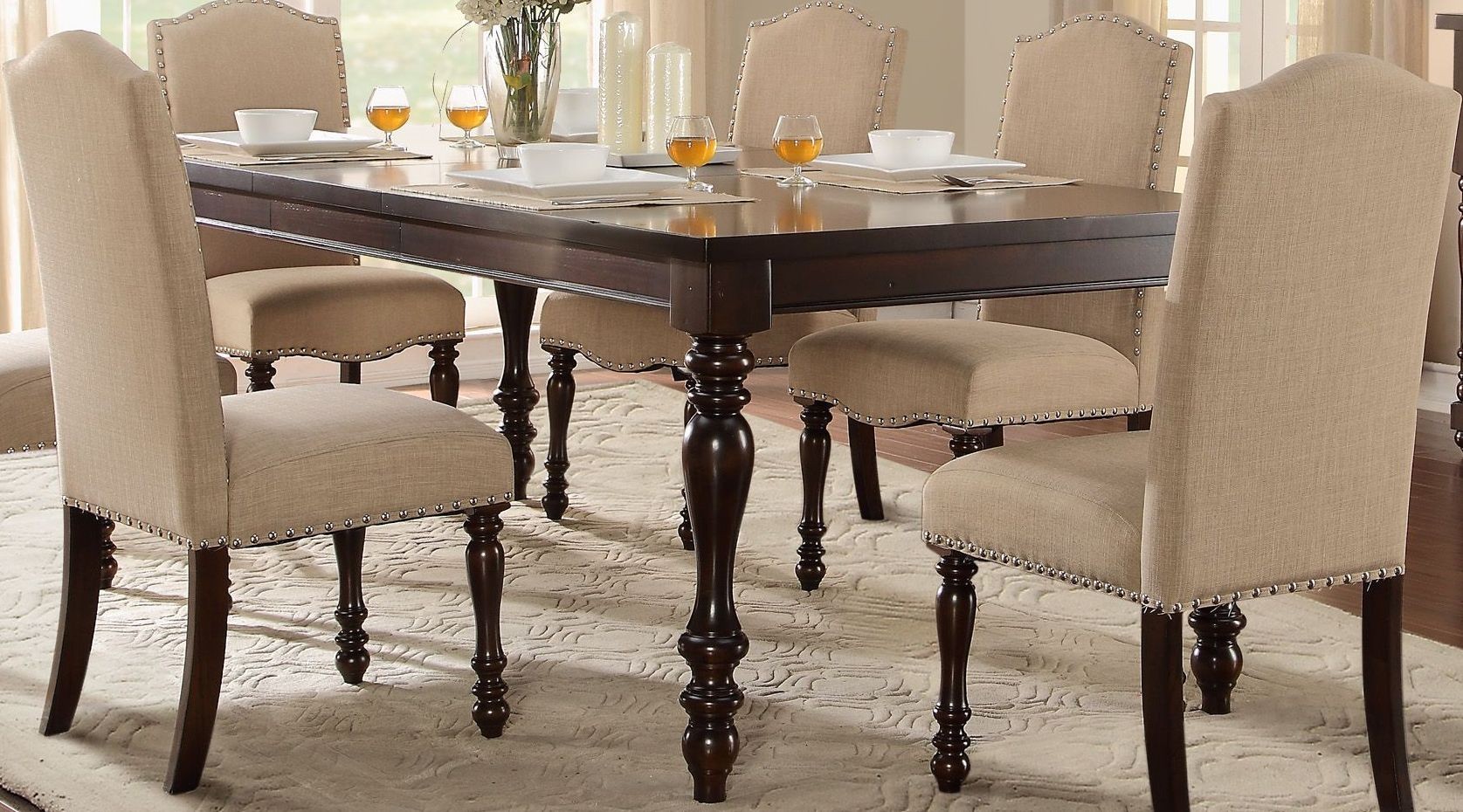 Benwick Brown Rectangular Extendable Dining Table from Homelegance | Coleman Furniture