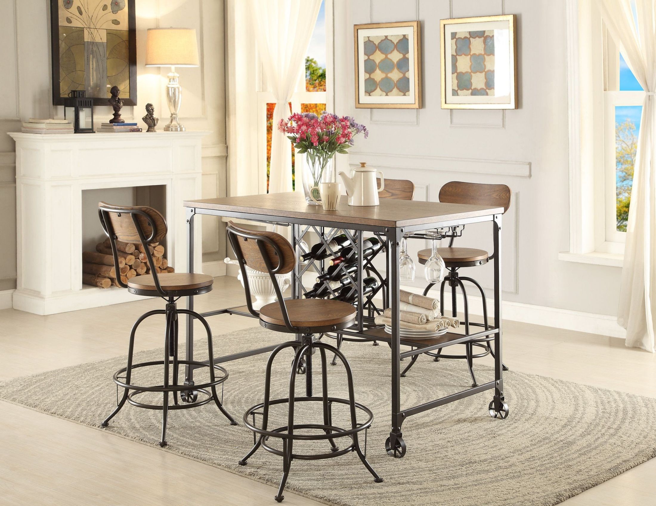 Angstrom Black Counter Height Dining Room Set from Homelegance Coleman Furniture