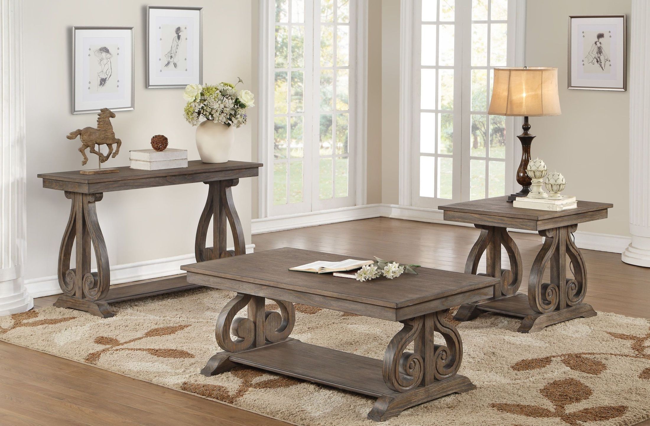 Toulon Unique Rustic Sofa Table from Homelegance Coleman Furniture