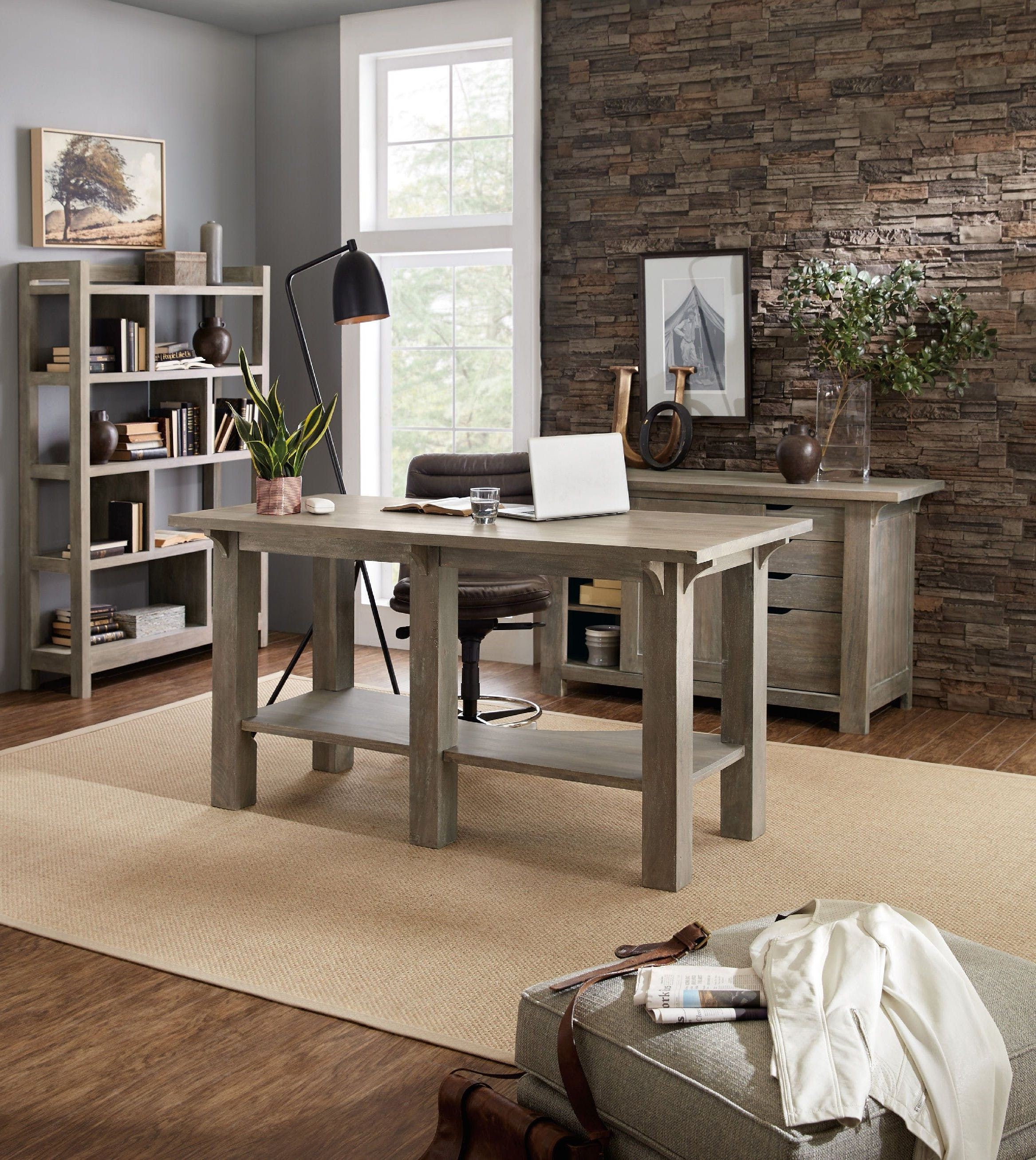 Urban Farmhouse Gray Home Office Set from Hooker Coleman Furniture