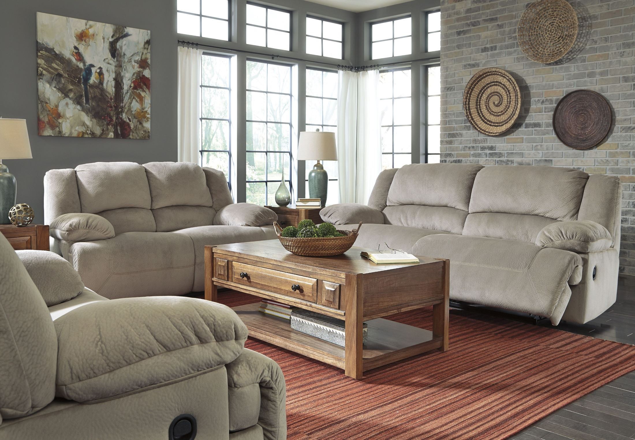 ashley furniture reclining living room set