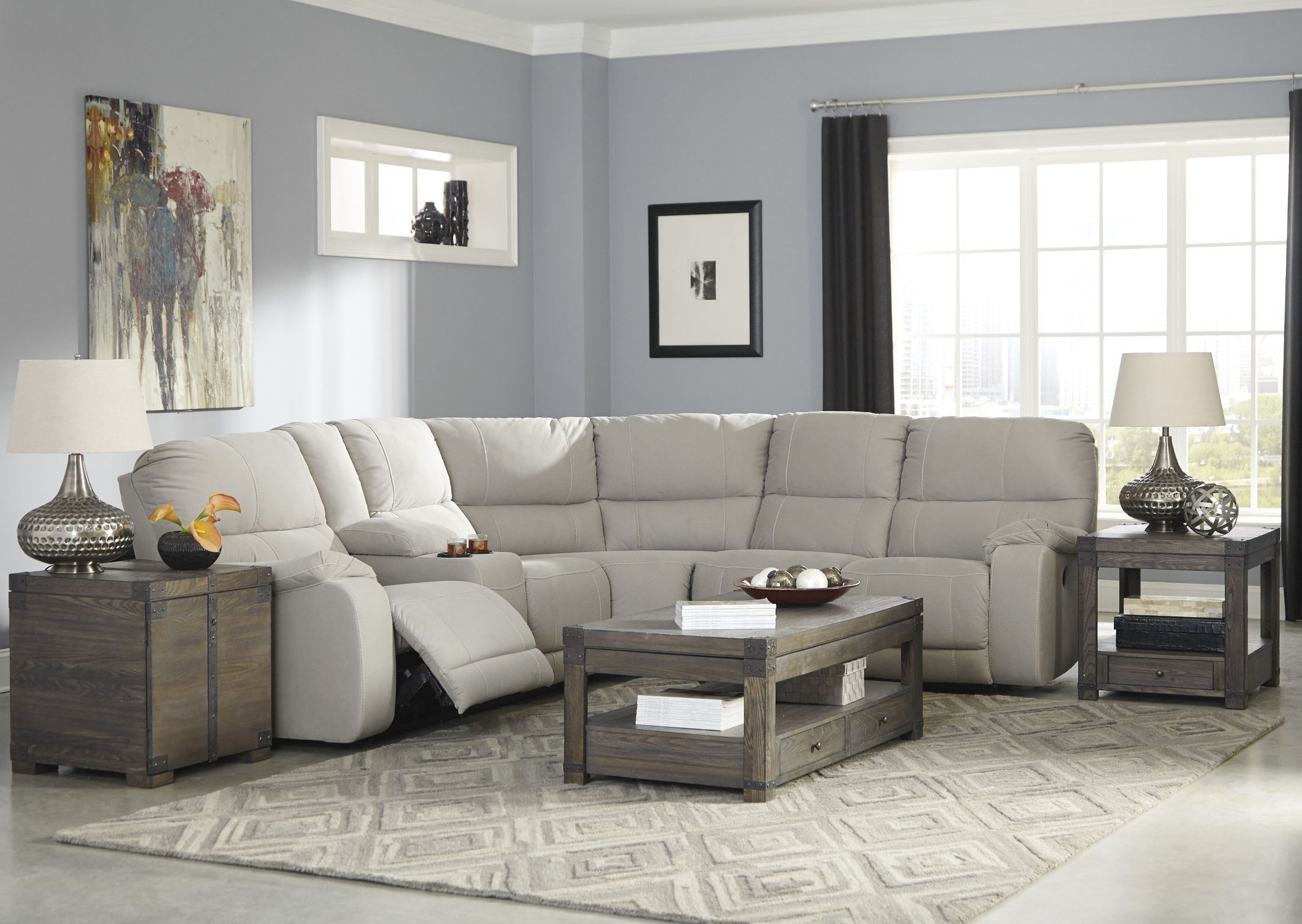 Burladen Grayish Brown Rectangular Lift Top Cocktail Table from Ashley