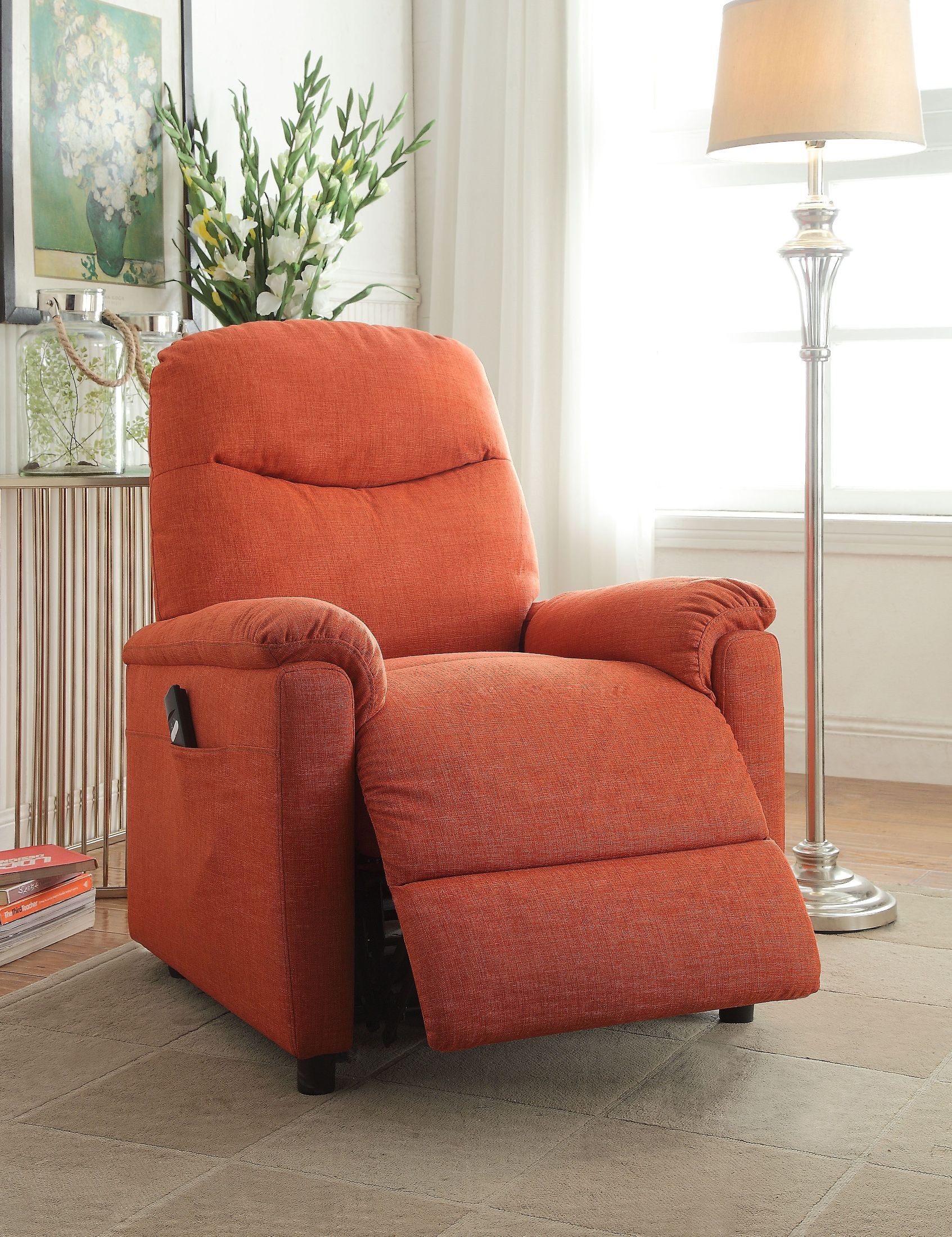 Catina Orange Recliner with Power Lift from Acme Coleman Furniture