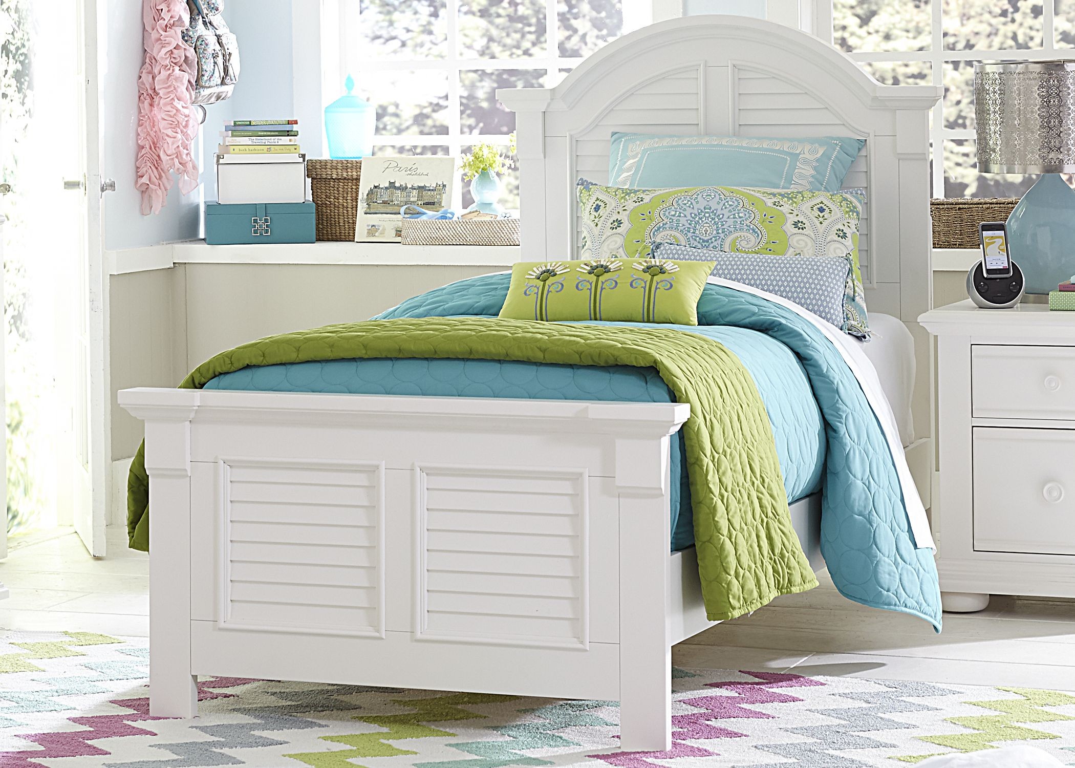 Summer House Oyster White Twin Panel Bed from Liberty Coleman Furniture